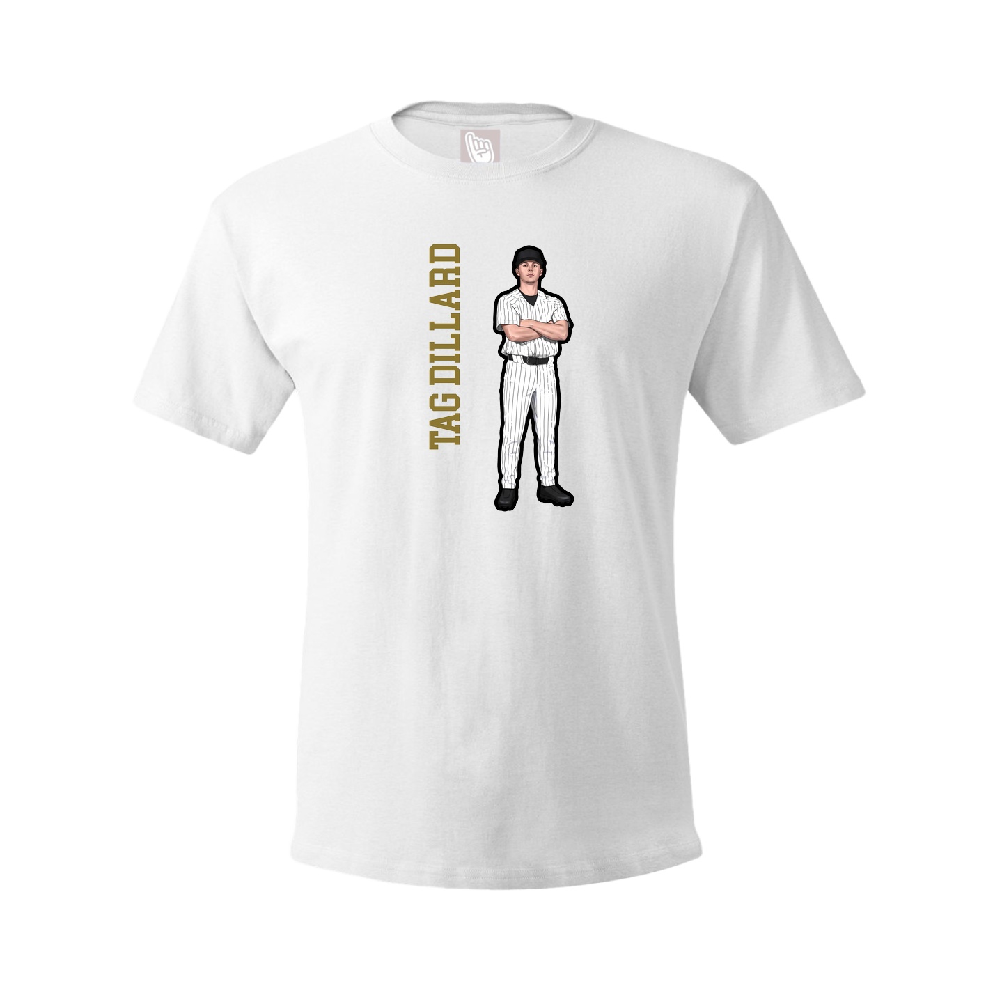 Youth Tee — Name Vertical in White