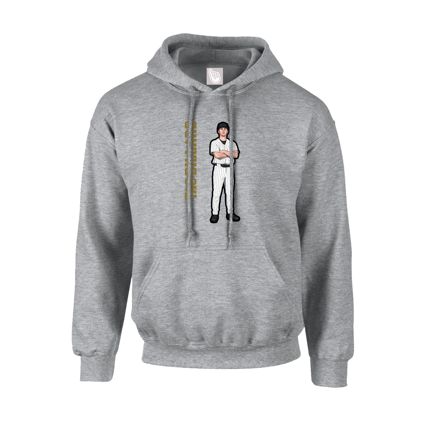 Hoodie — Name Vertical in Grey