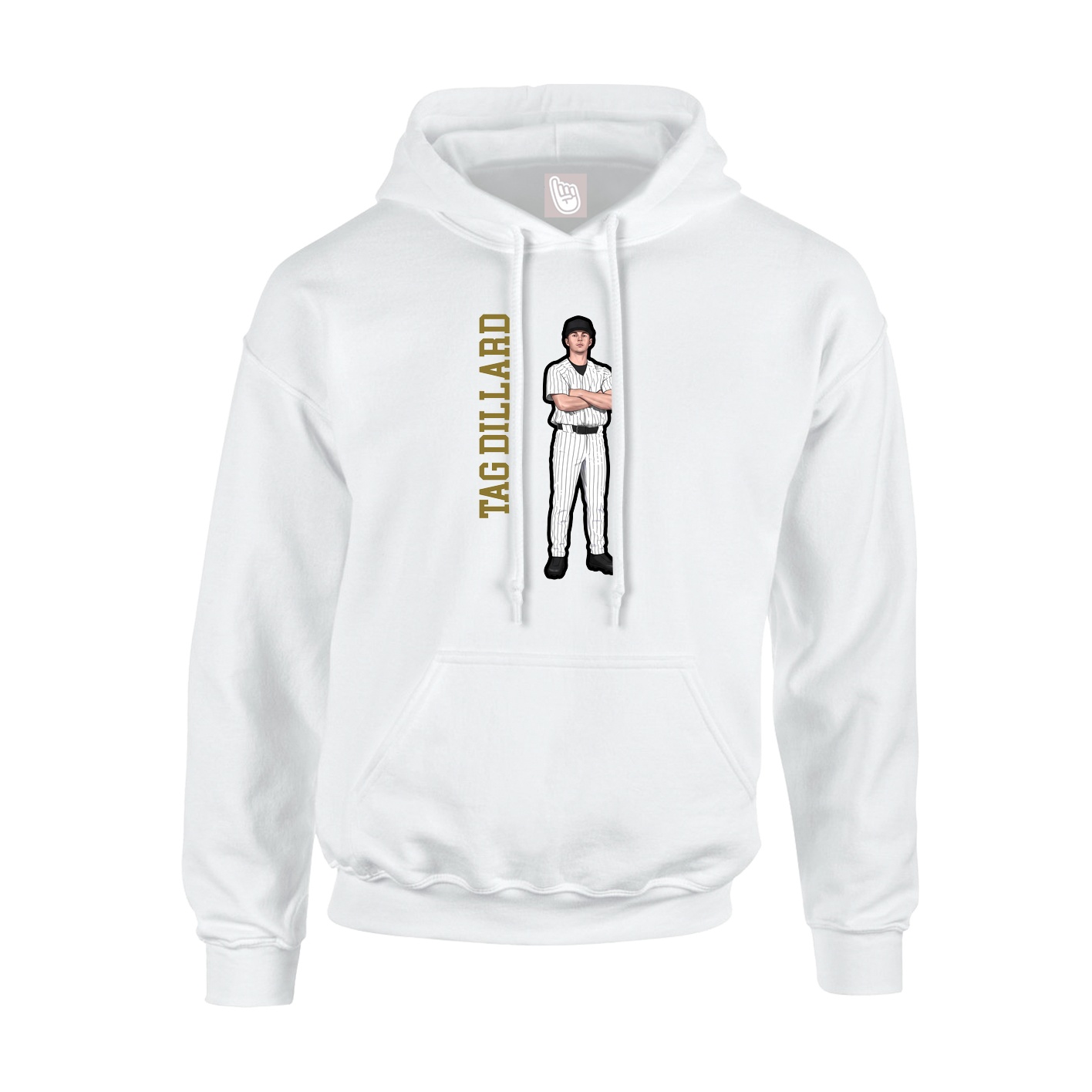 Hoodie — Name Vertical in White