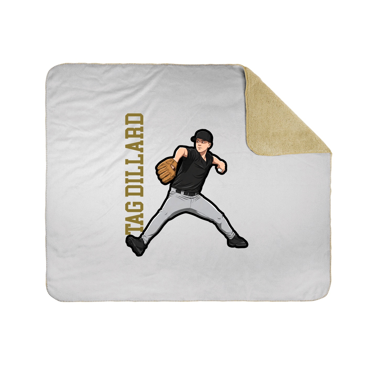 Throw Blanket — Name Vertical in White