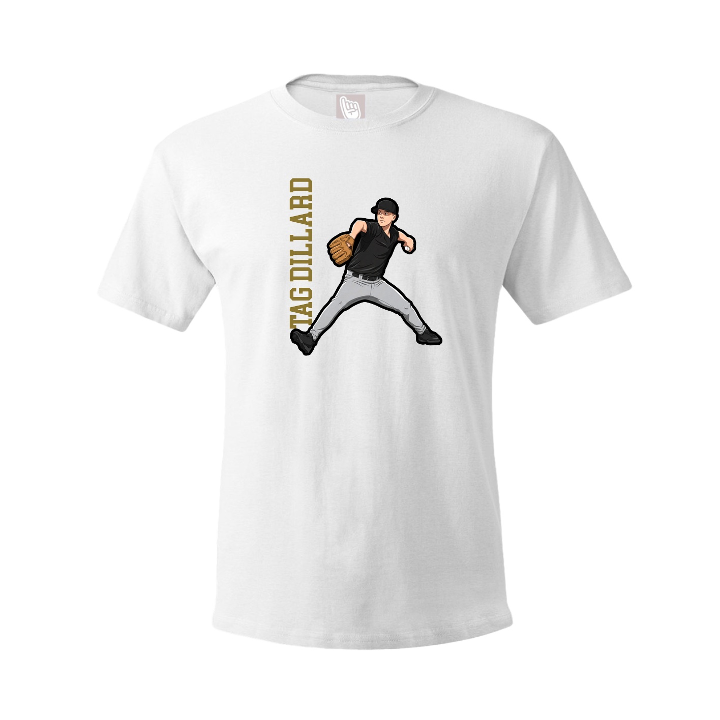 Tee — Name Vertical in White