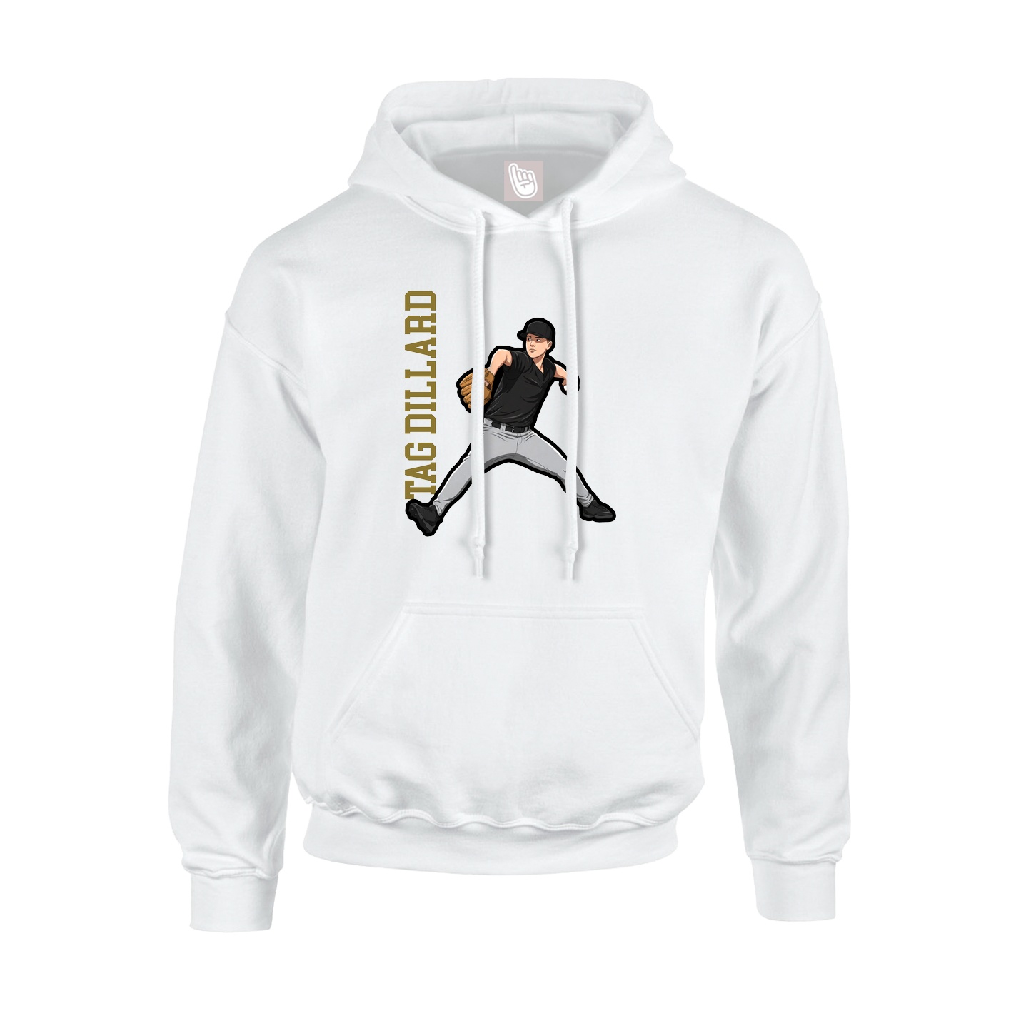 Hoodie — Name Vertical in White
