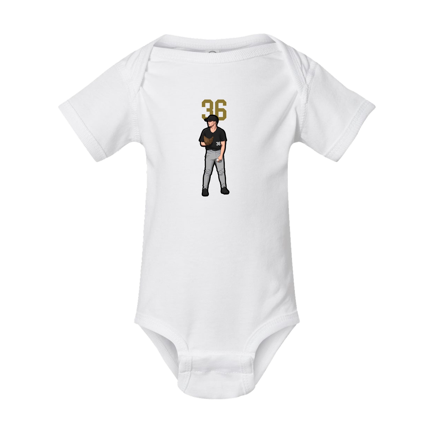 Baby Onesie — Number Top in White