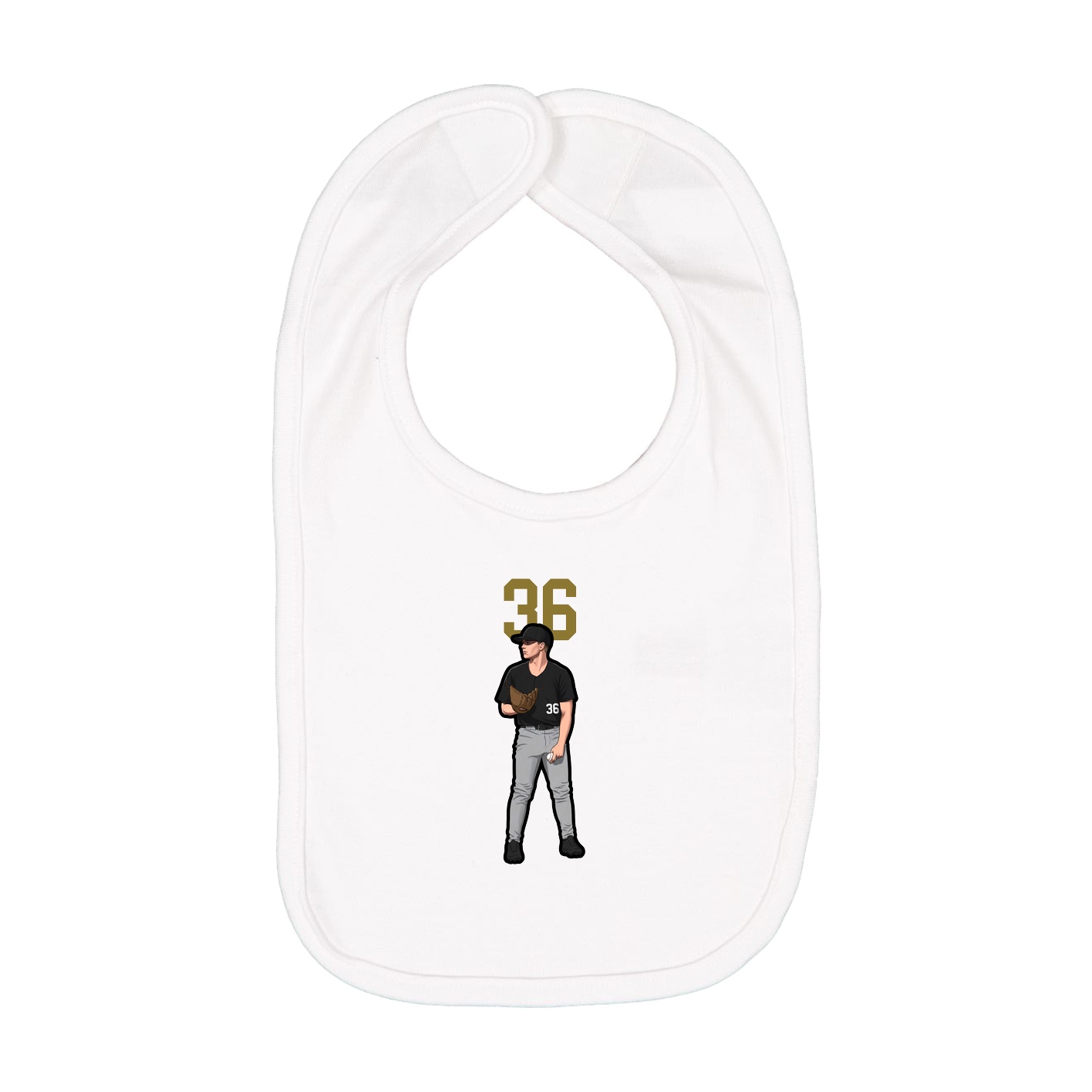Infant Bib — Number Top in White