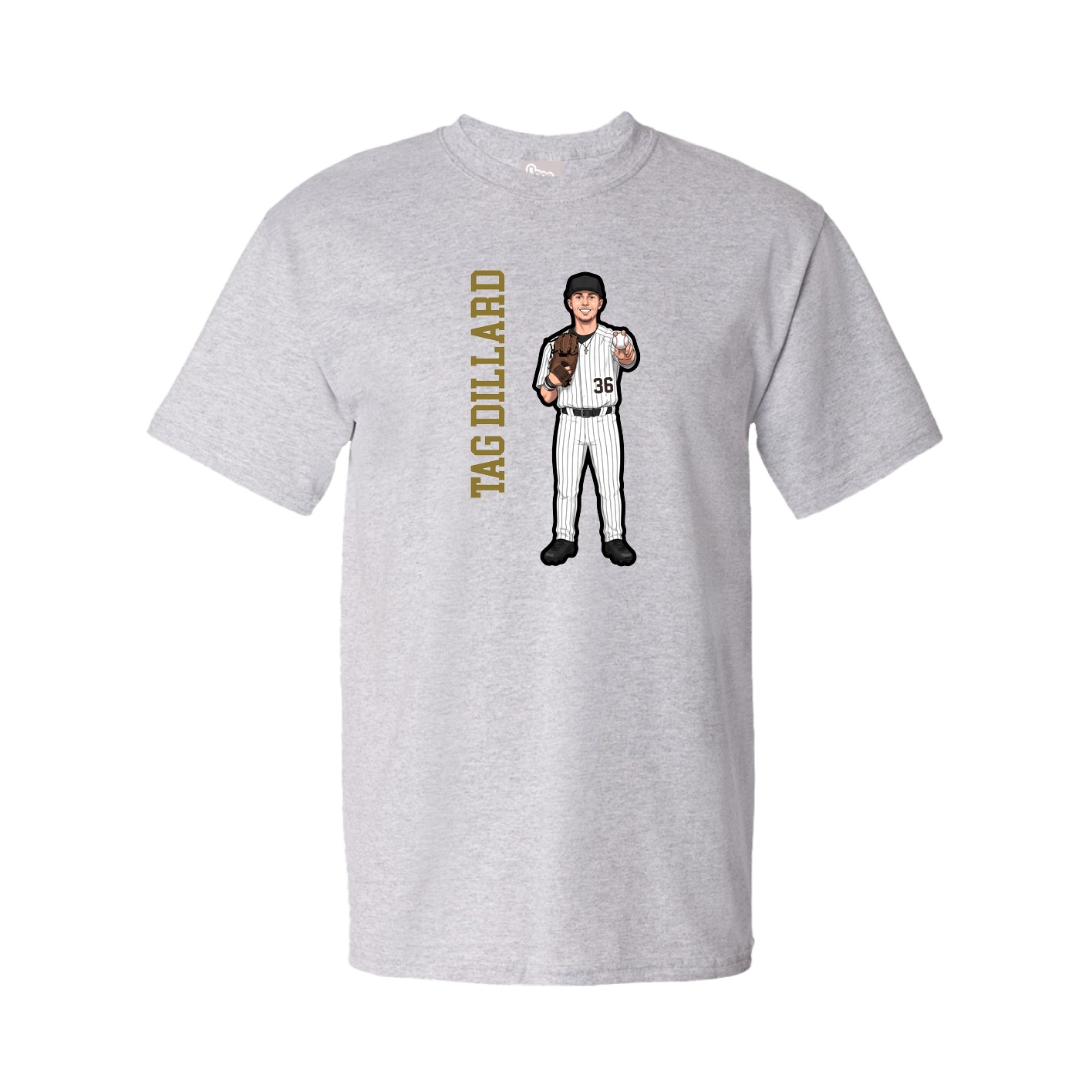 Youth Tee — Name Vertical in Grey
