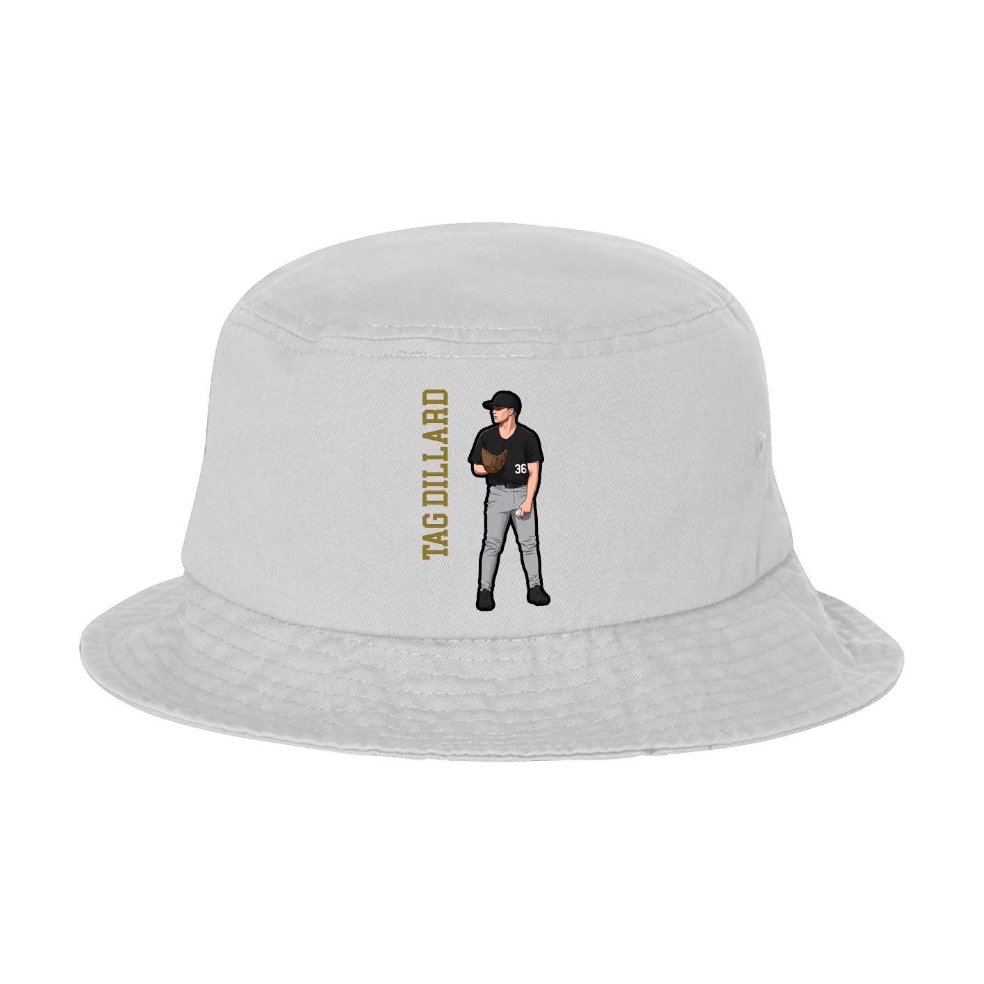 Bucket Cap — Name Vertical in White