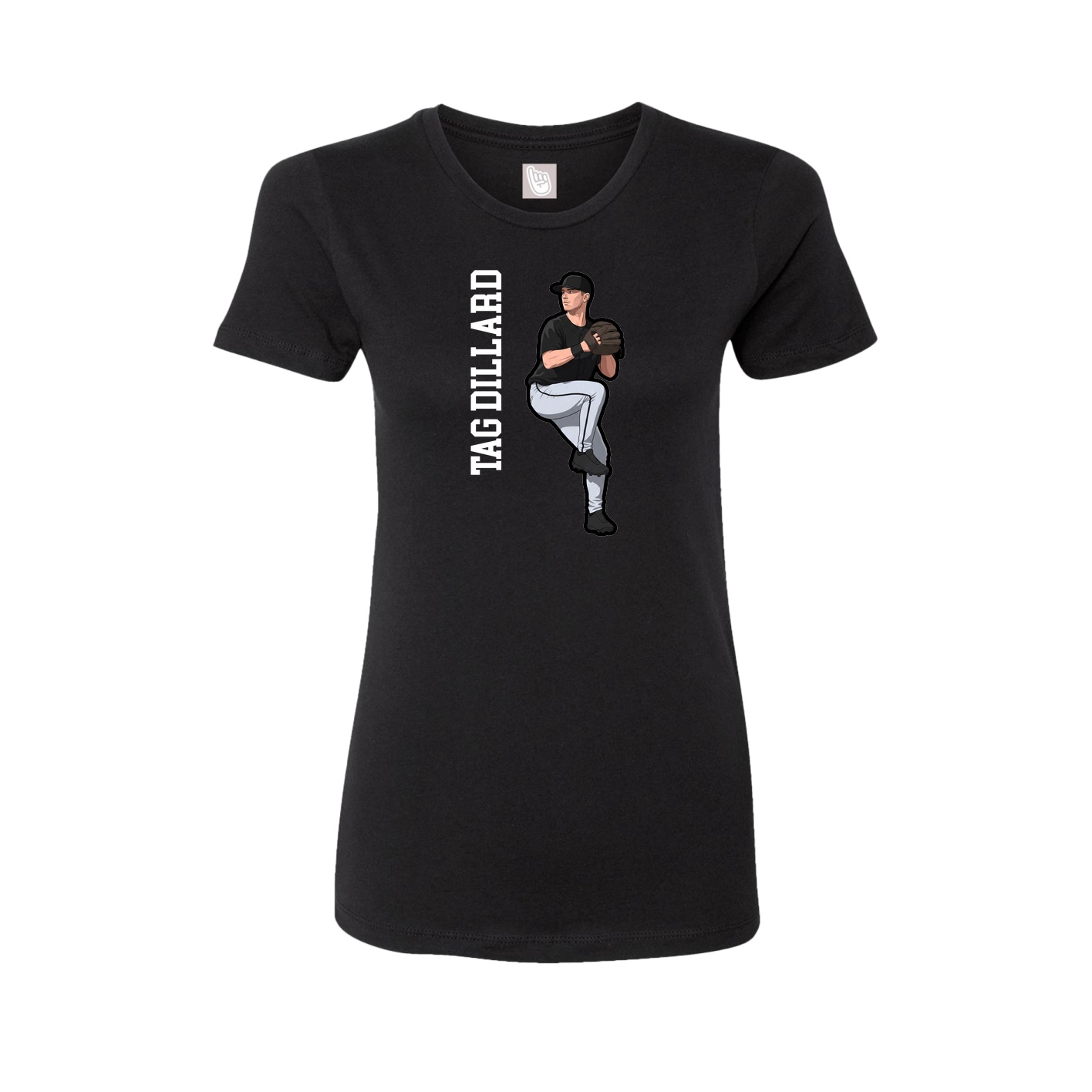Womens Tee — Name Vertical in Black