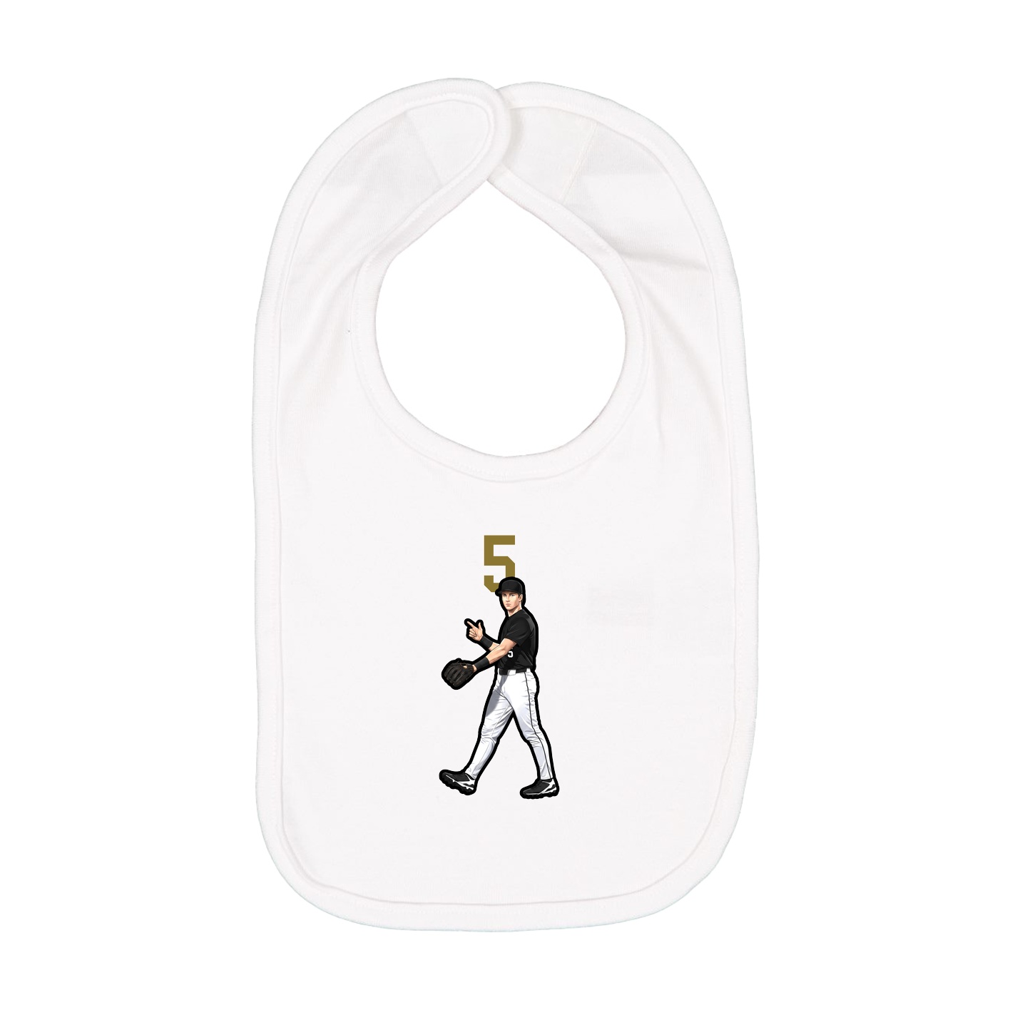 Infant Bib — Number Top in White