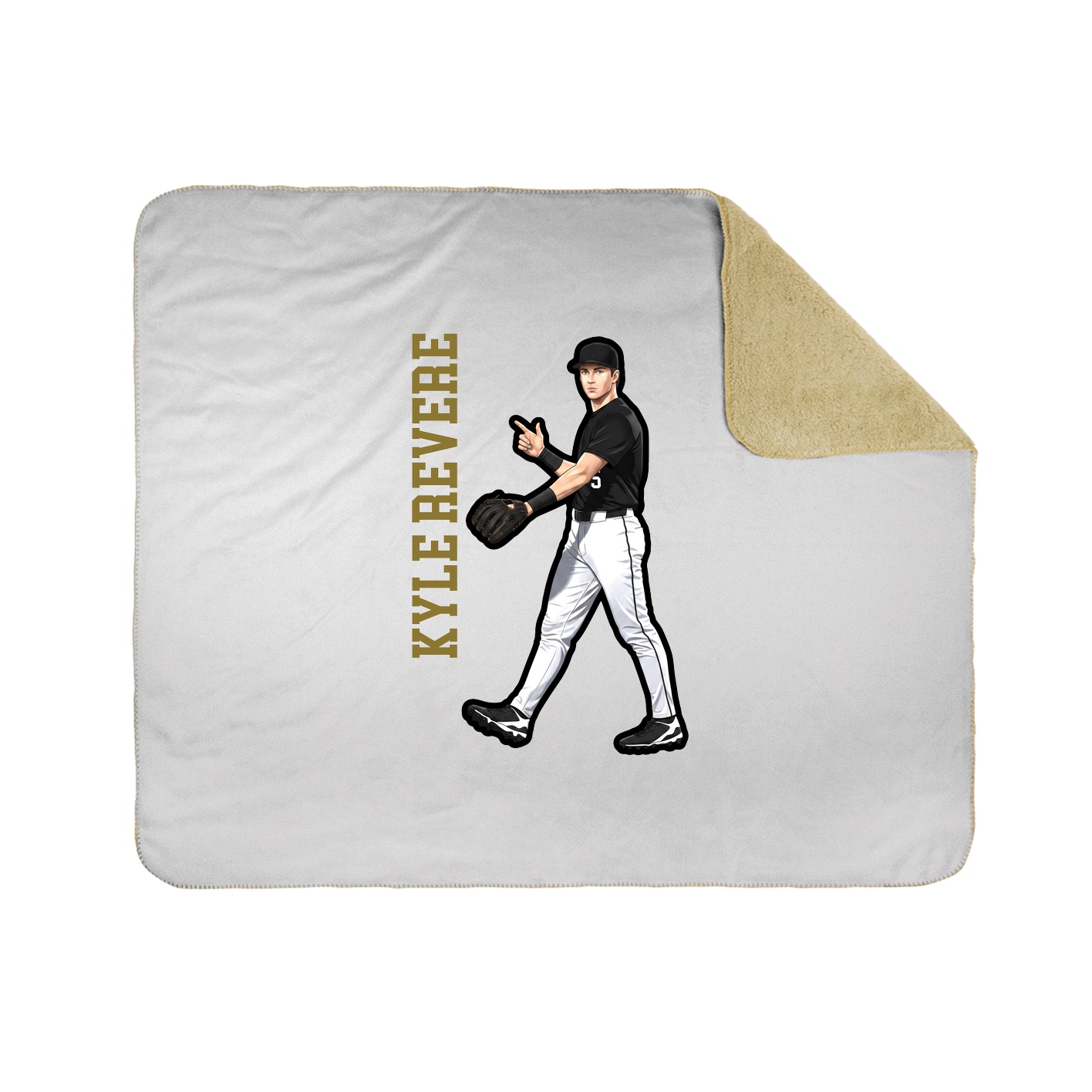 Throw Blanket — Name Vertical in White