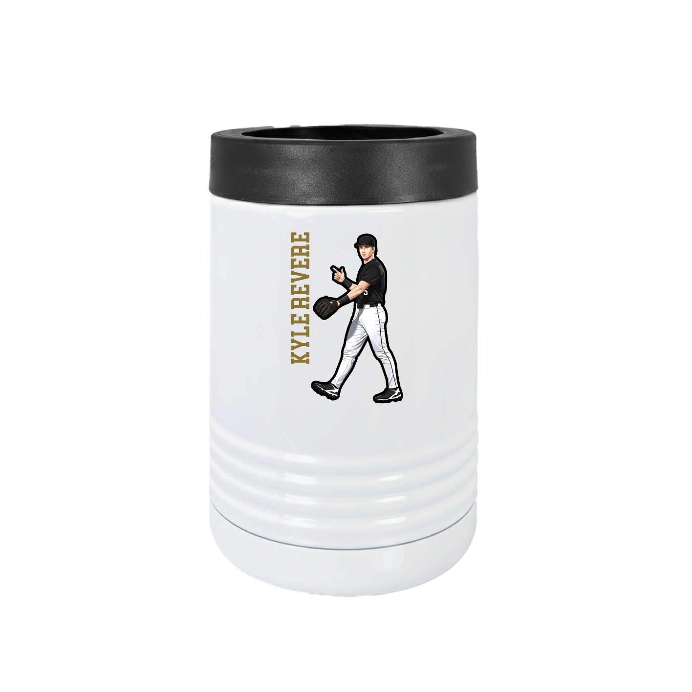 Beverage Holder — Name Vertical in White