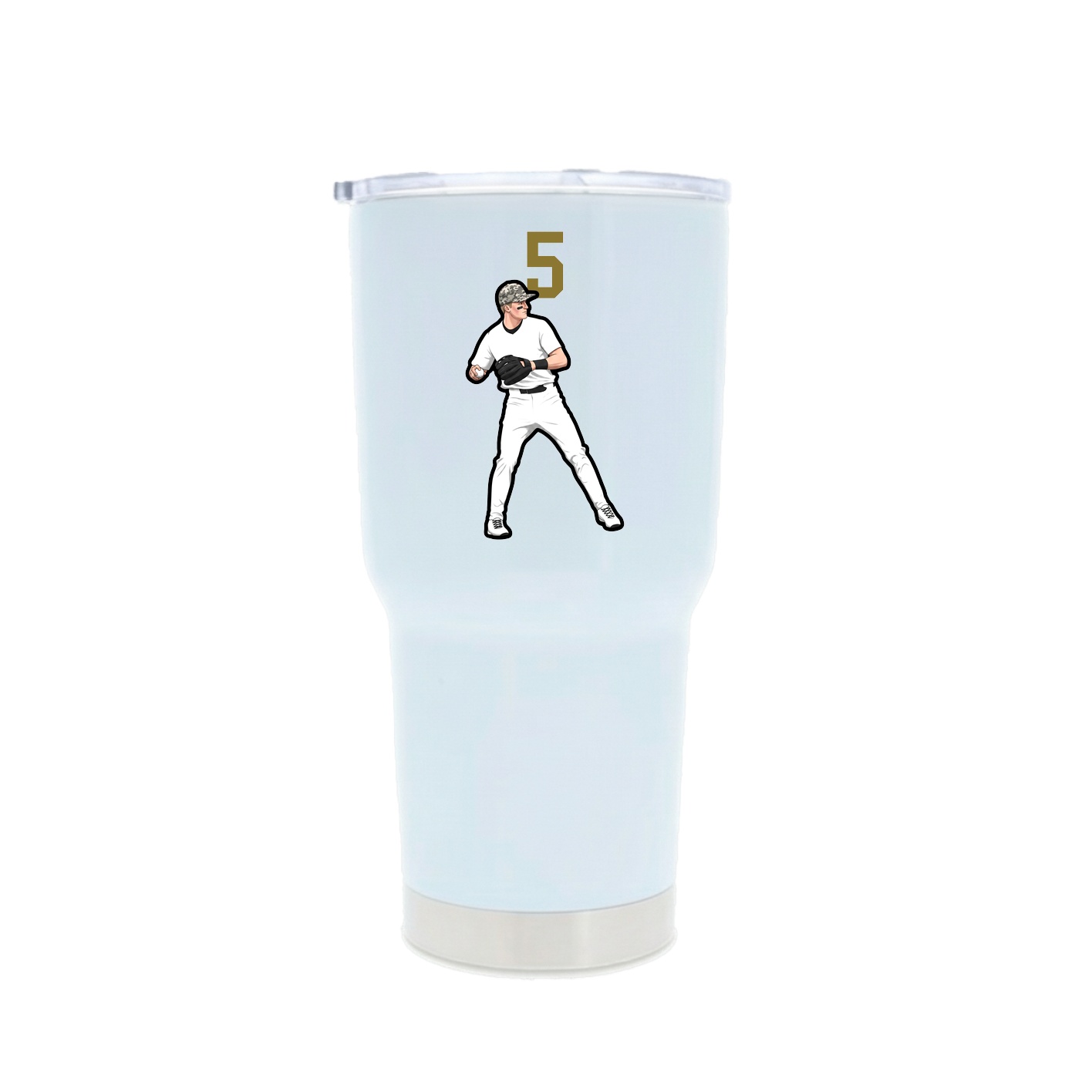 30oz Stainless Steel Tumbler — Number Top in White