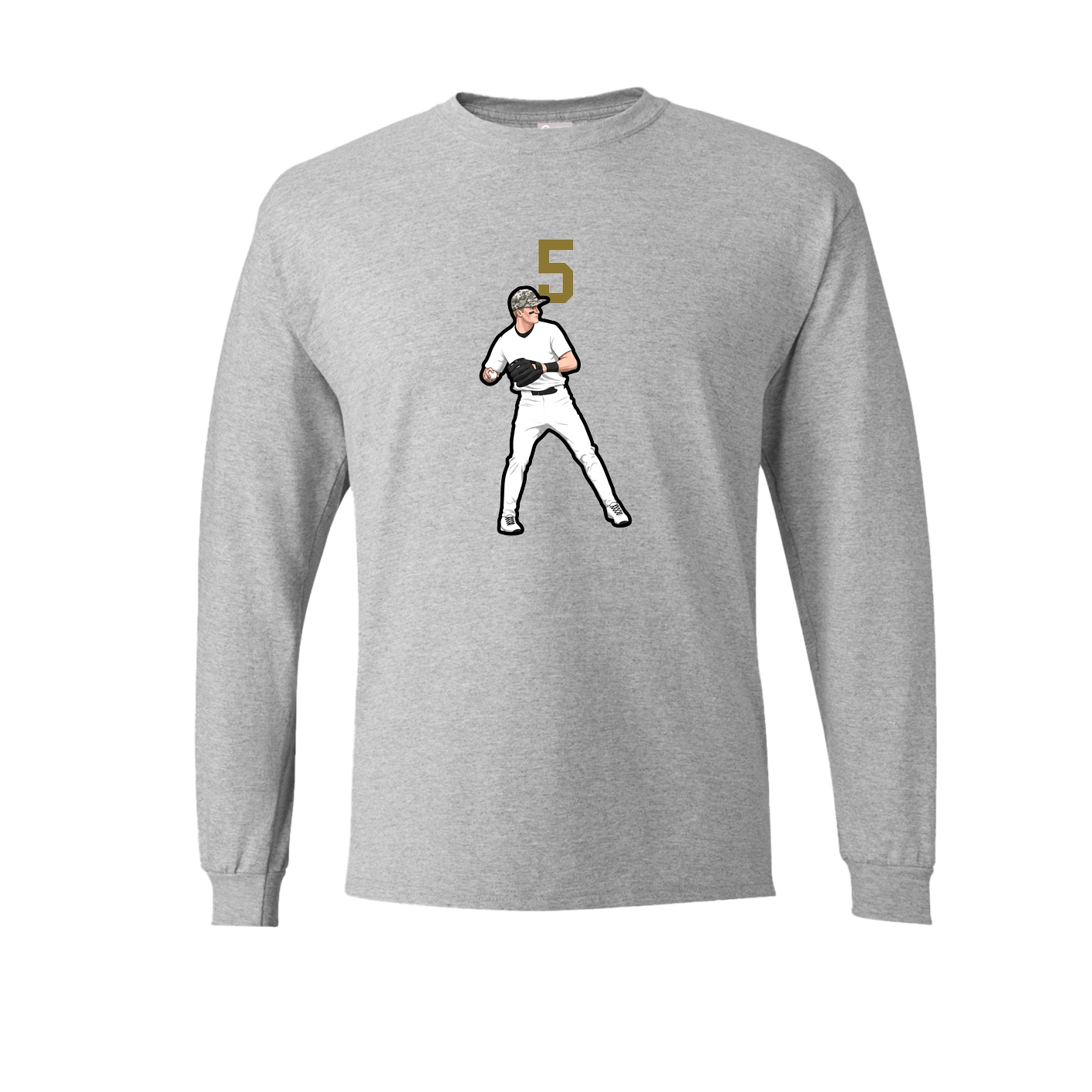 Long Sleeve Tee — Number Top in Grey