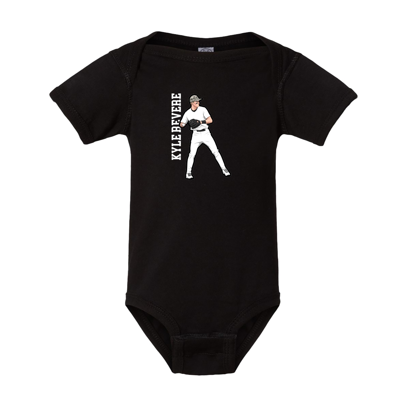 Baby Onesie — Name Vertical in Black