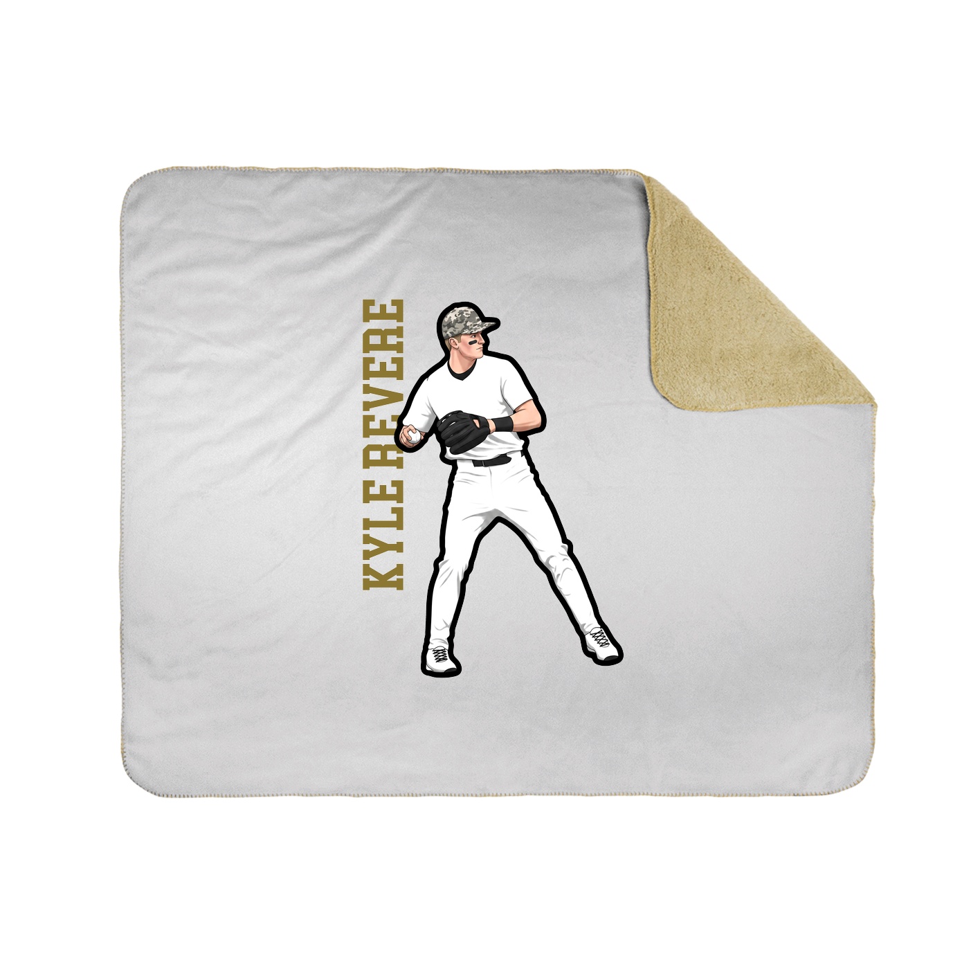 Throw Blanket — Name Vertical in White