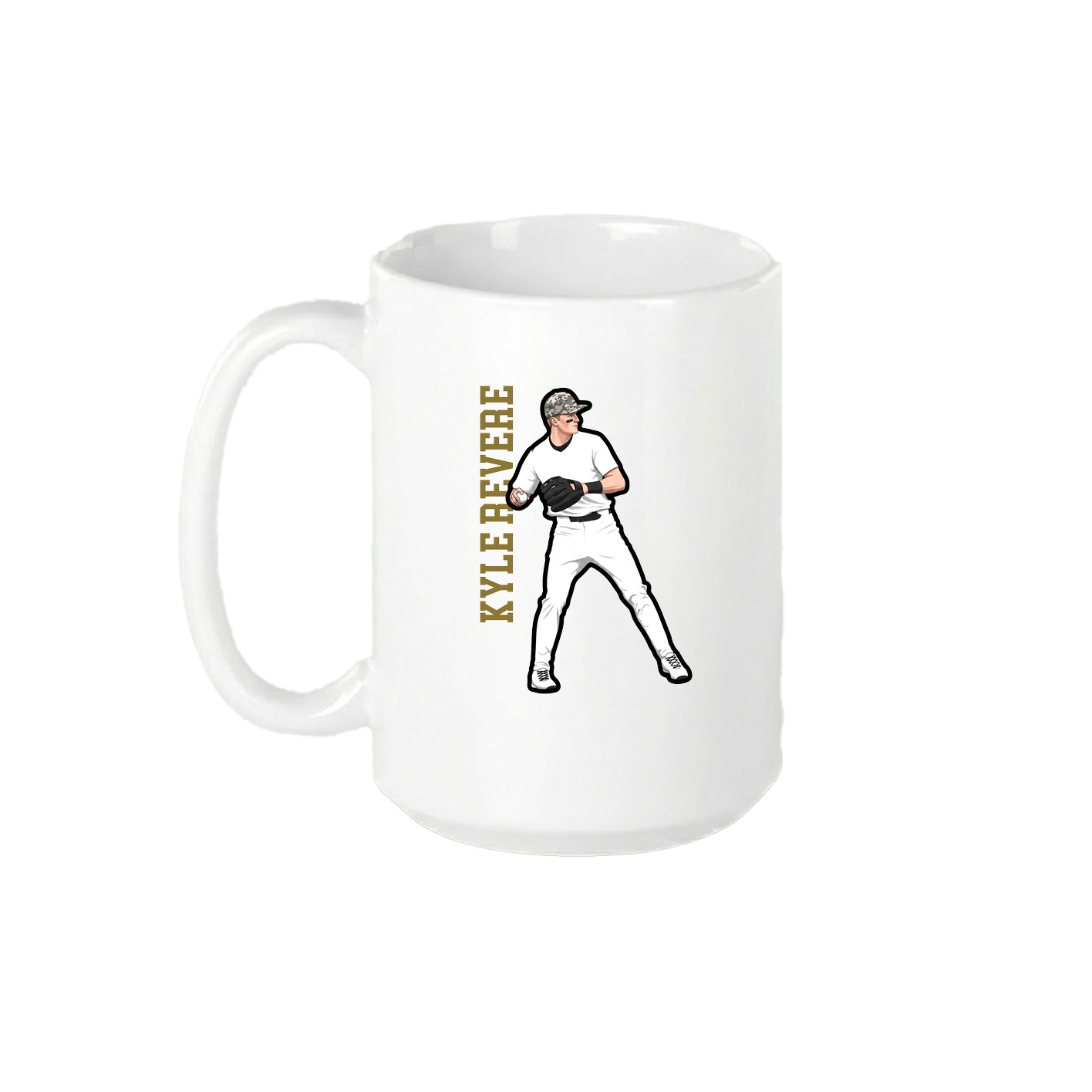 15oz Coffee Mug — Name Vertical in White