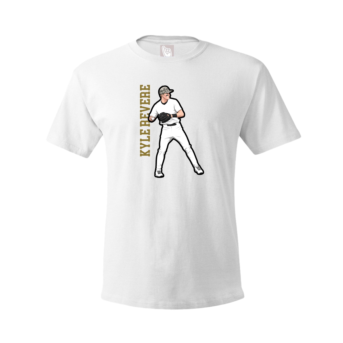 Tee — Name Vertical in White