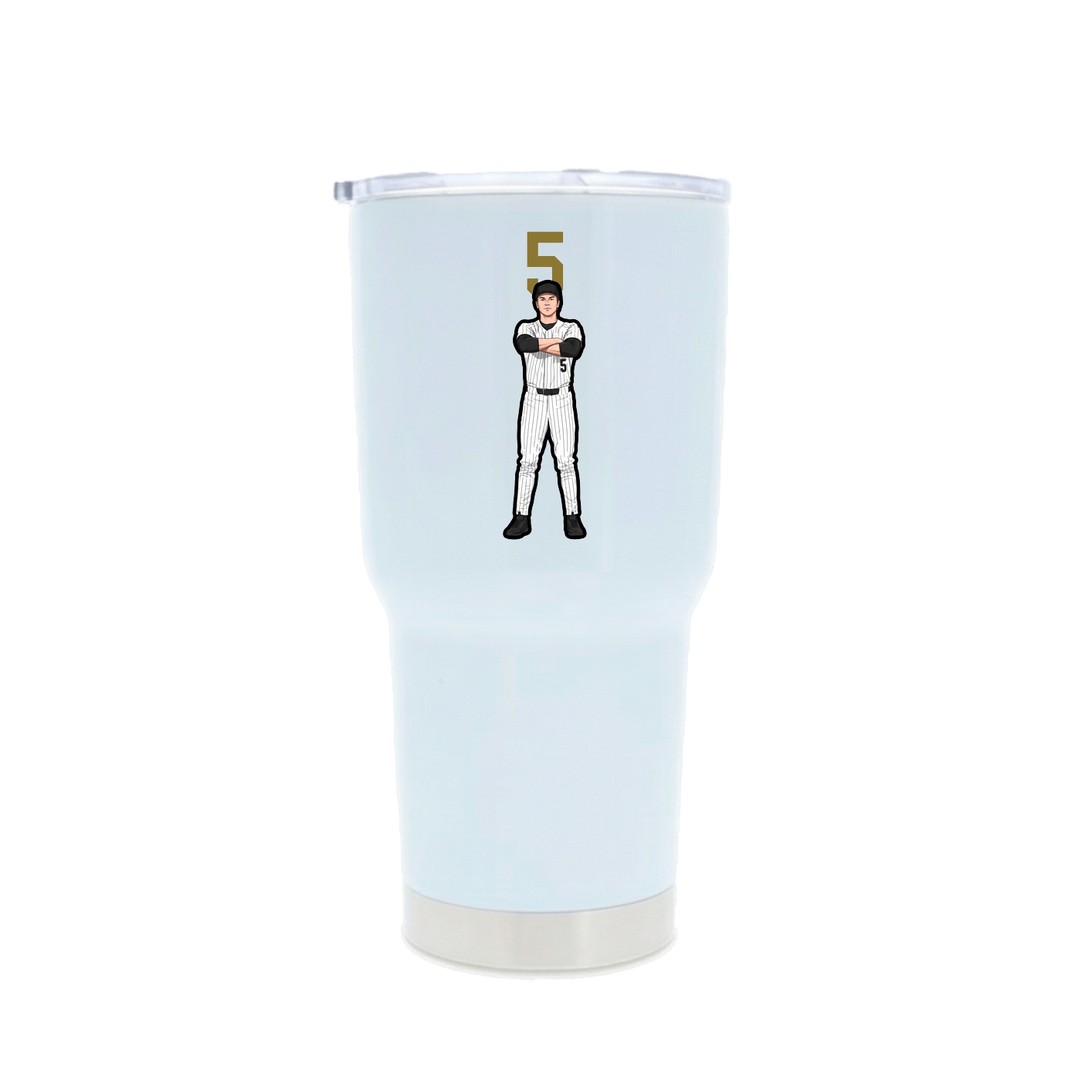 30oz Stainless Steel Tumbler — Number Top in White