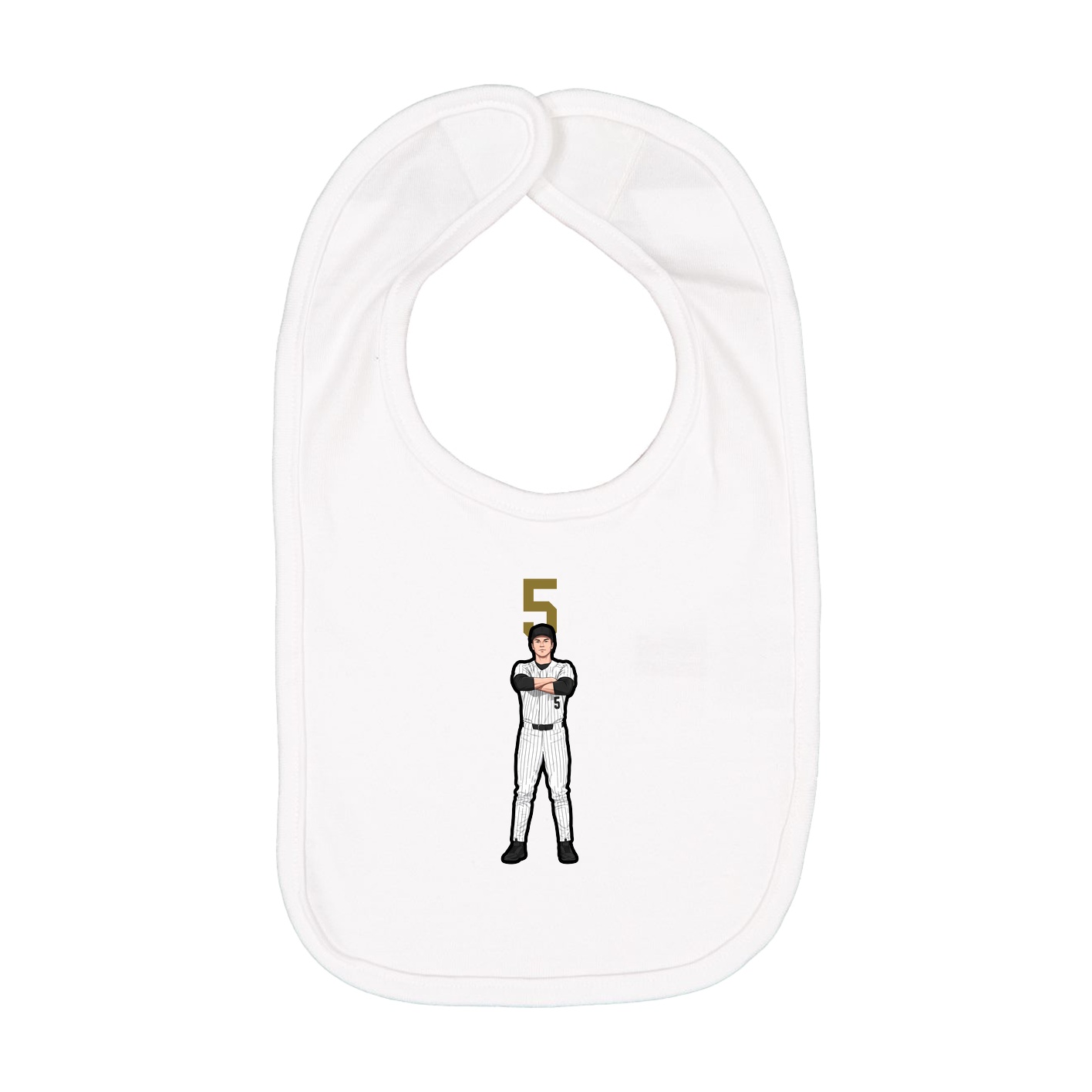 Infant Bib — Number Top in White