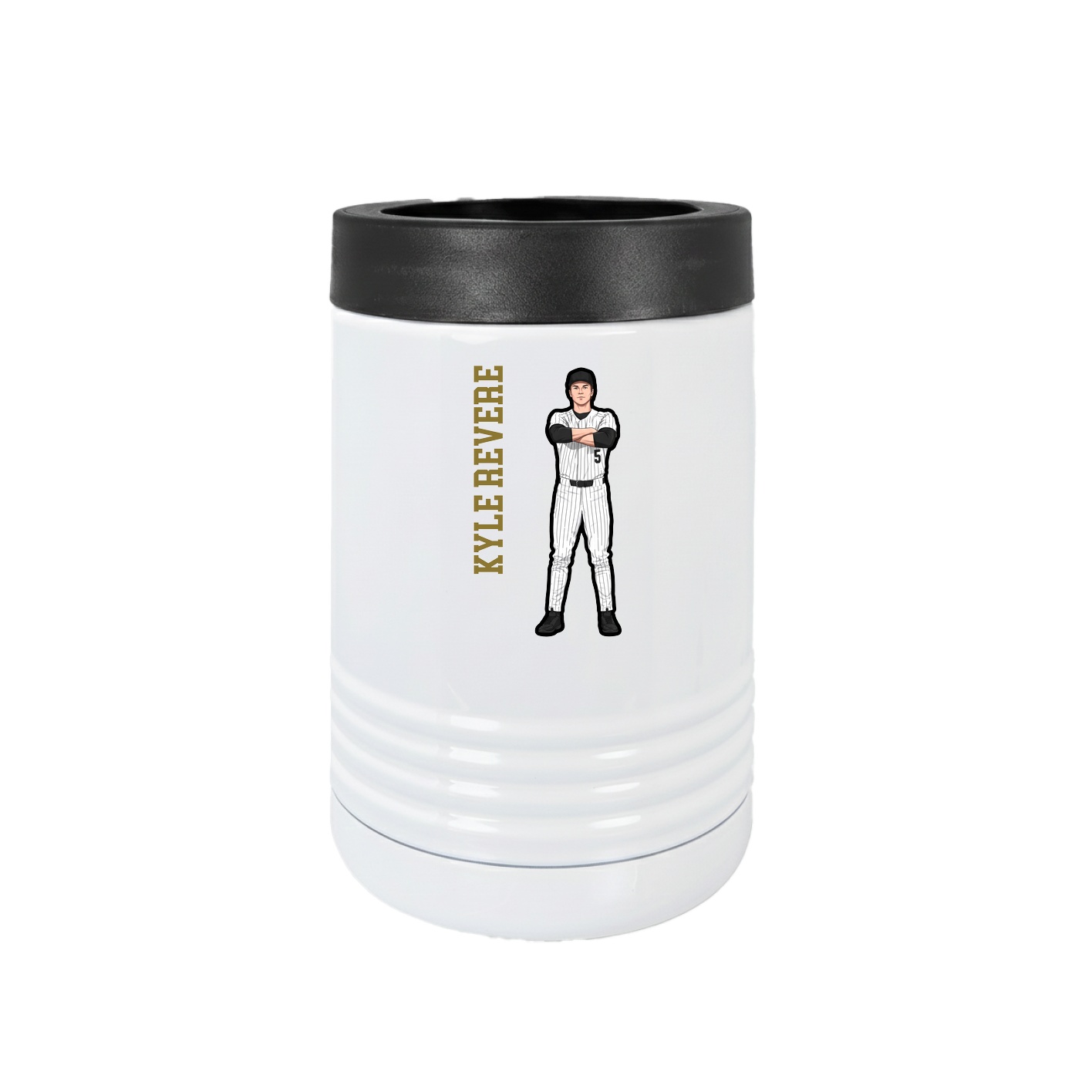 Beverage Holder — Name Vertical in White
