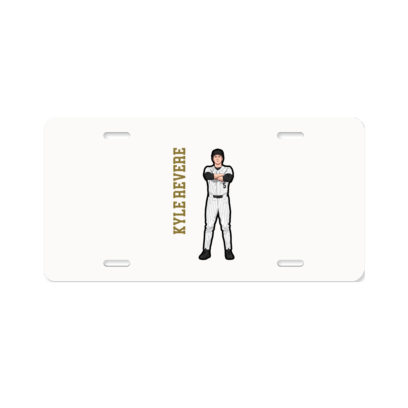 License Plate — Name Vertical in Classic