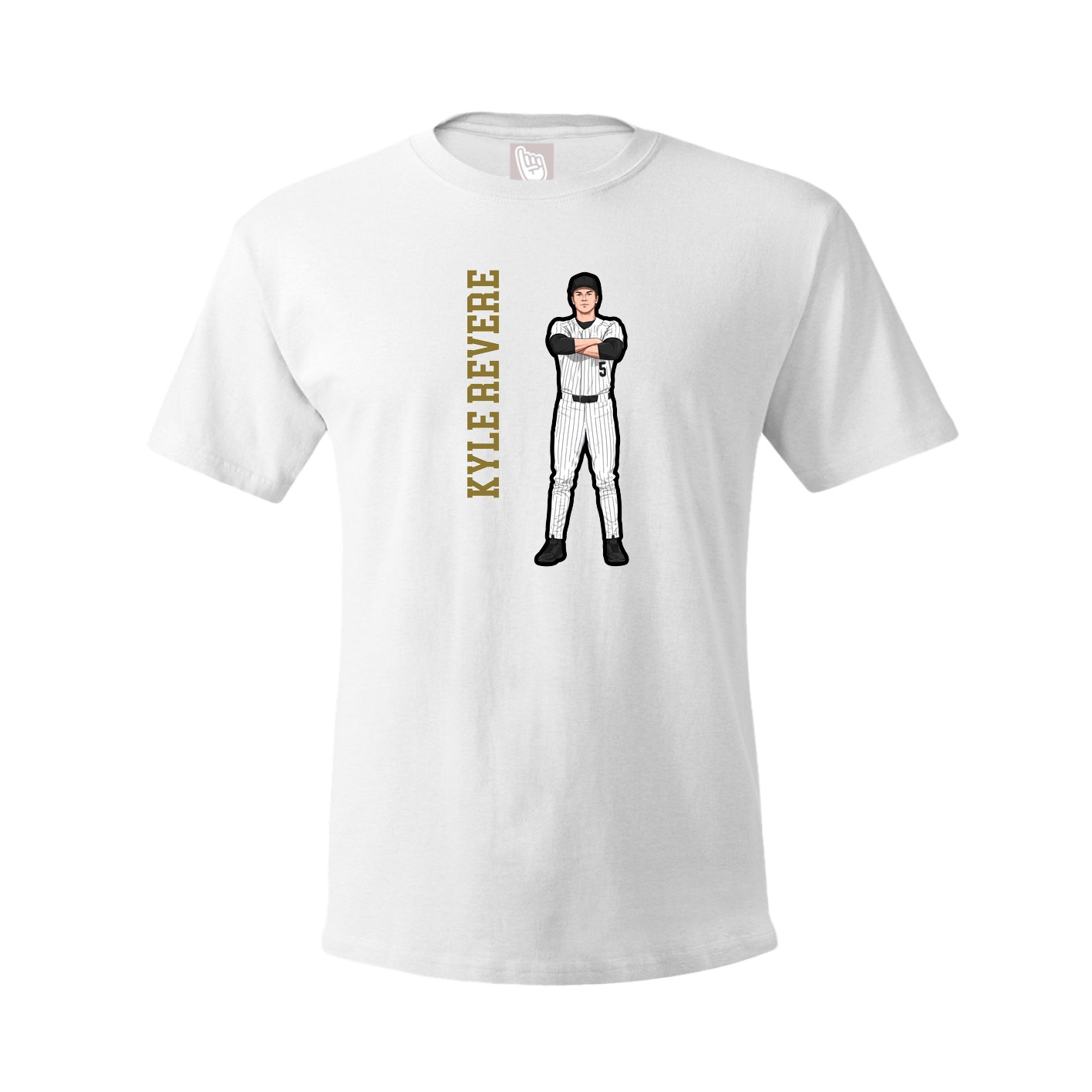 Youth Tee — Name Vertical in White
