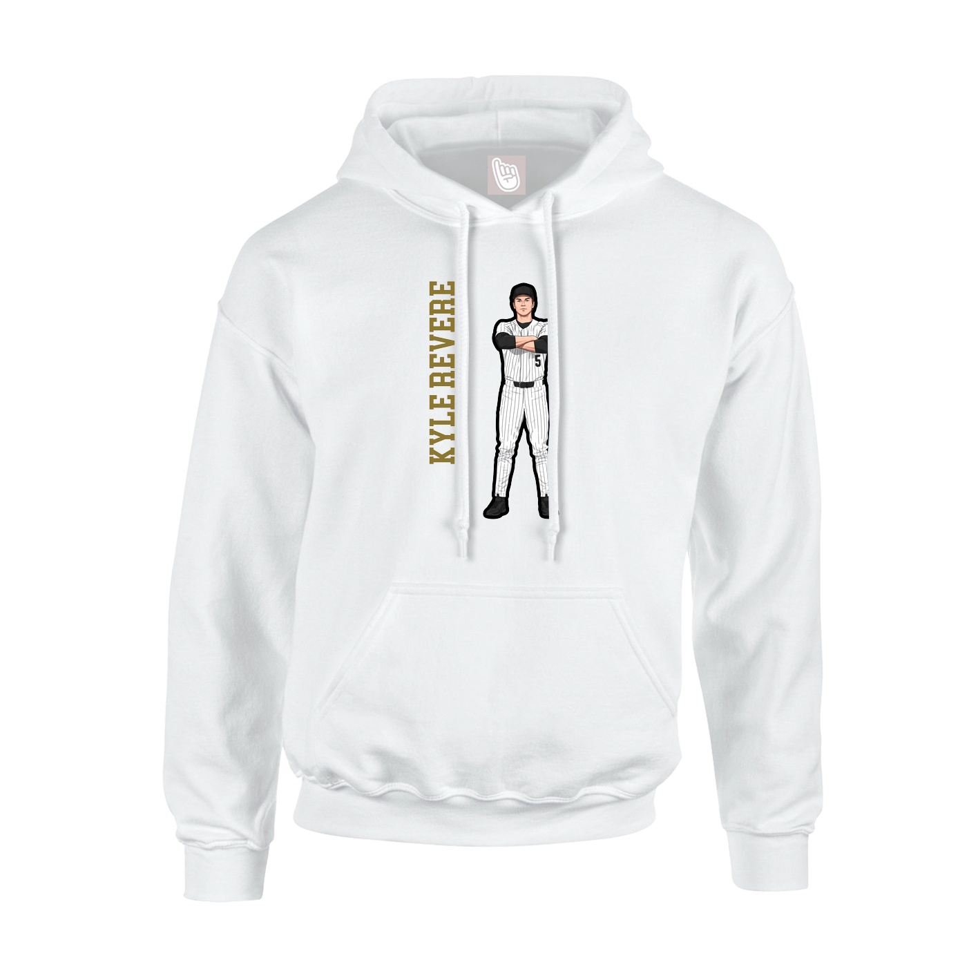 Hoodie — Name Vertical in White