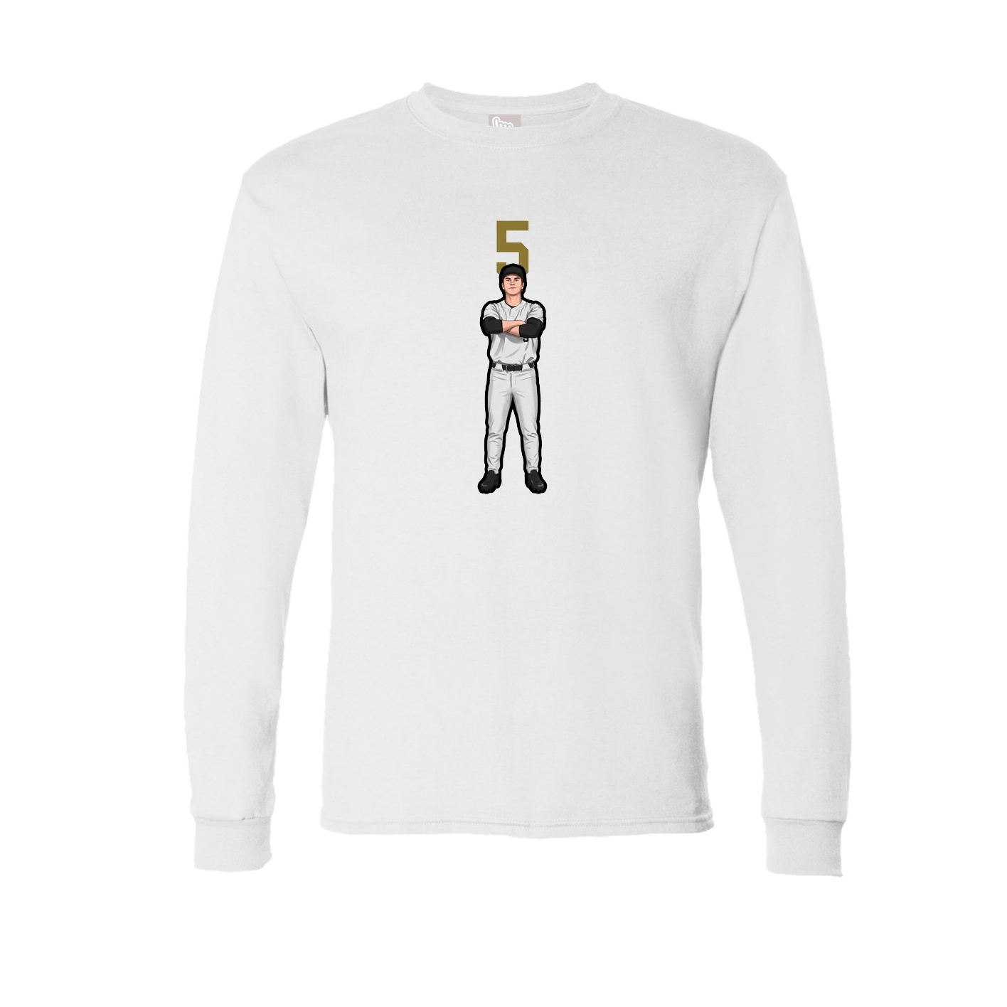 Long Sleeve Tee — Number Top in White