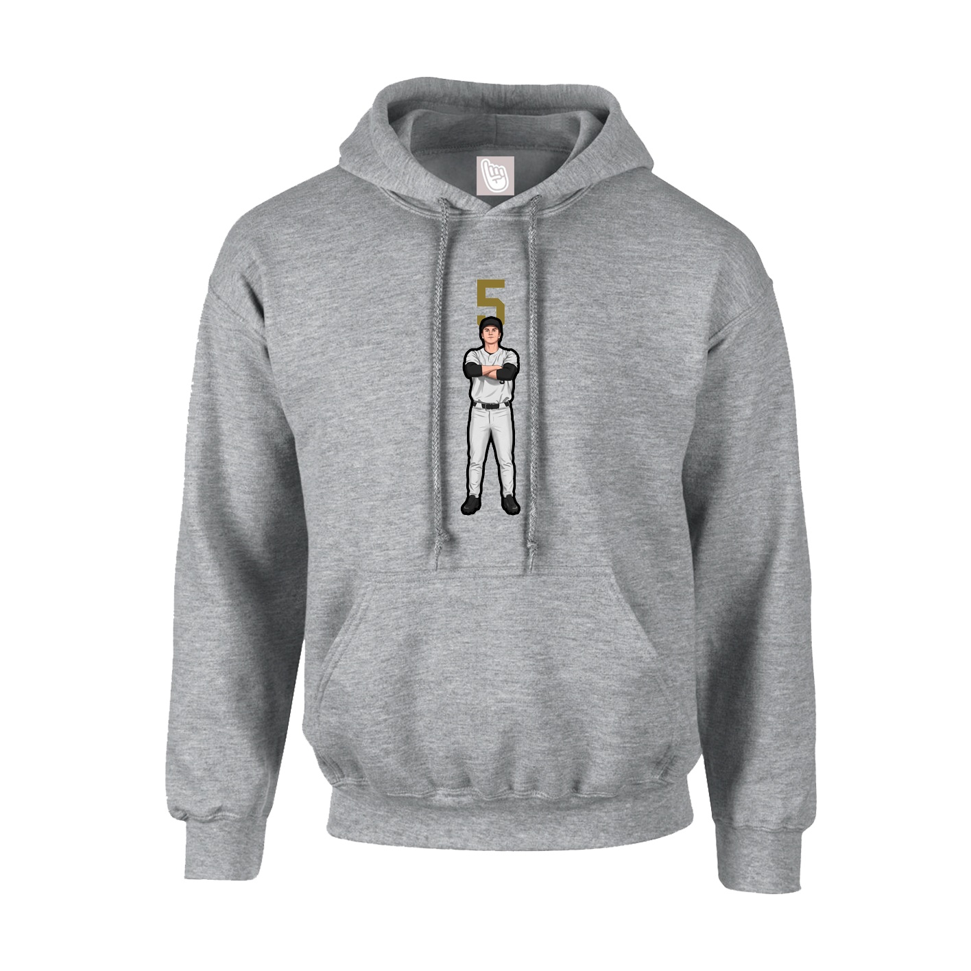Hoodie — Number Top in Grey