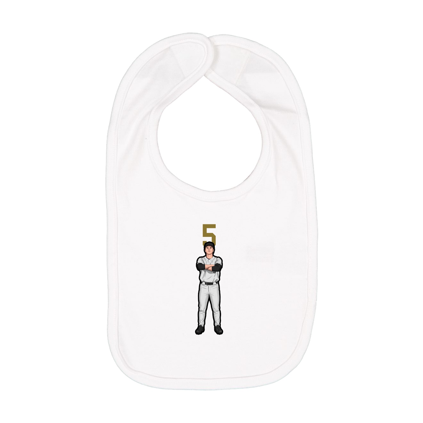 Infant Bib — Number Top in White