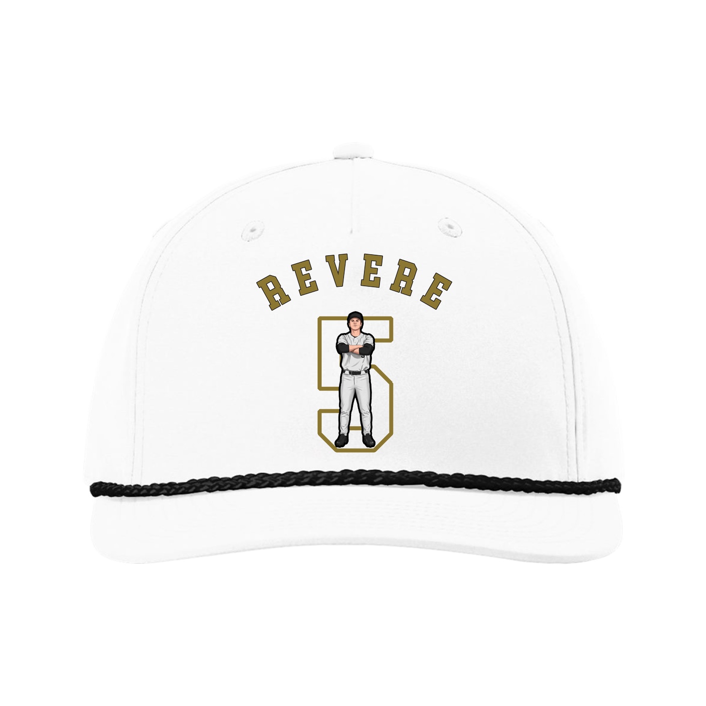 Five-Panel Classic Rope Cap — Shirsey Arch in White