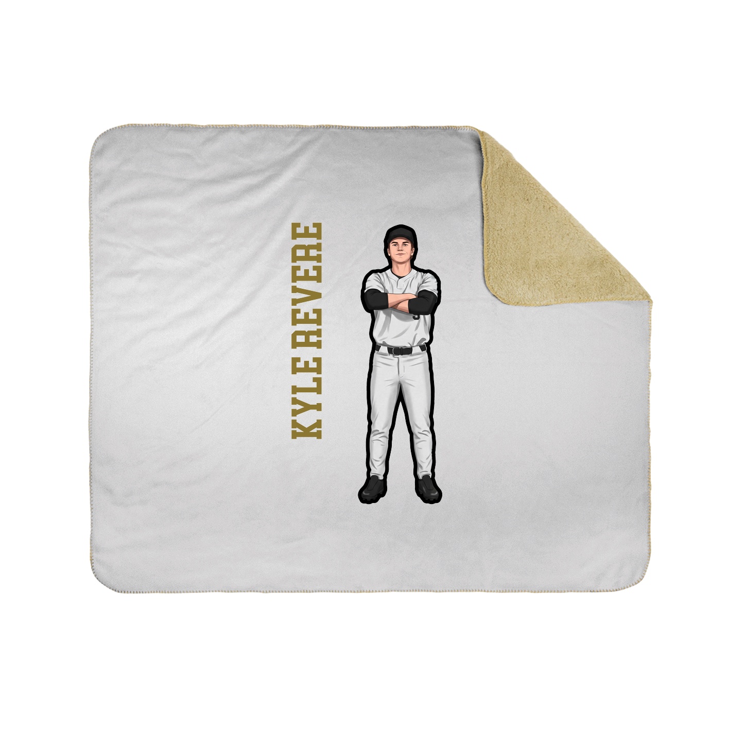 Throw Blanket — Name Vertical in White