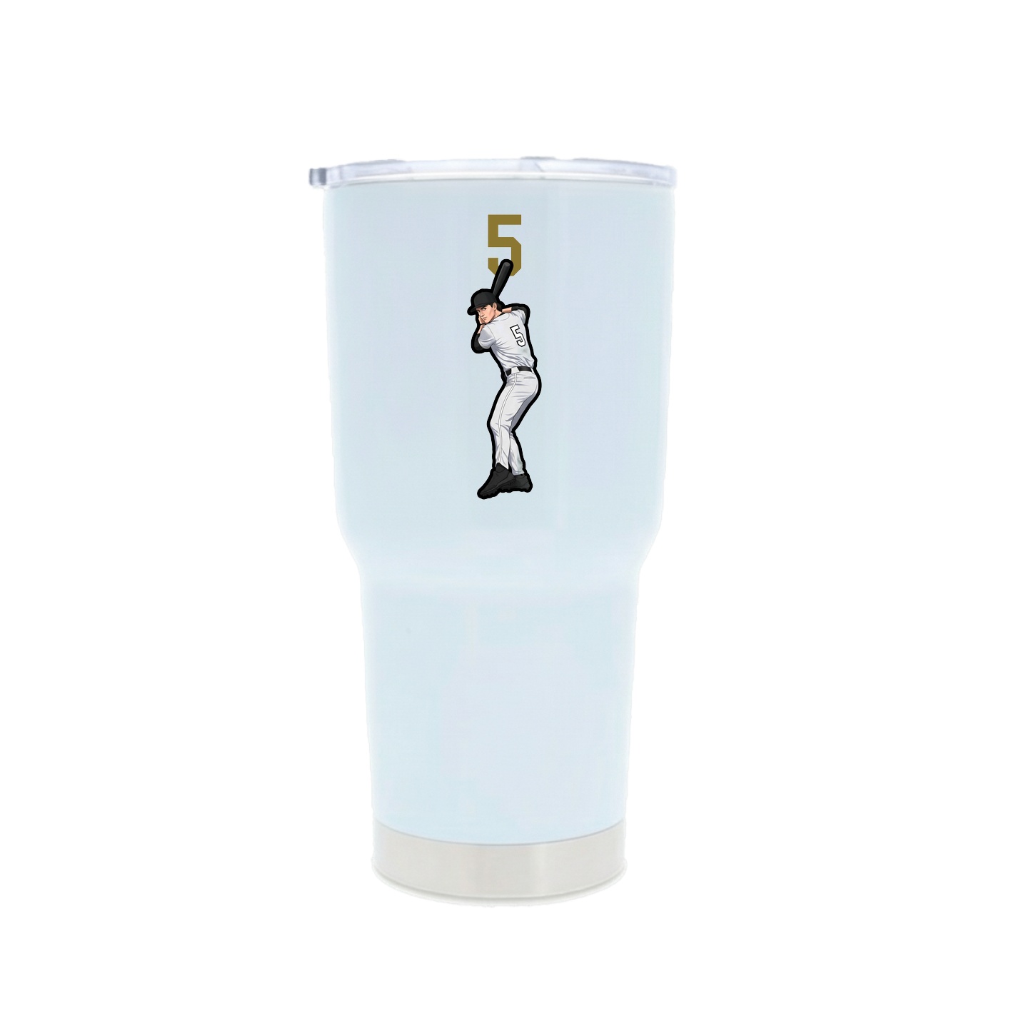 30oz Stainless Steel Tumbler — Number Top in White