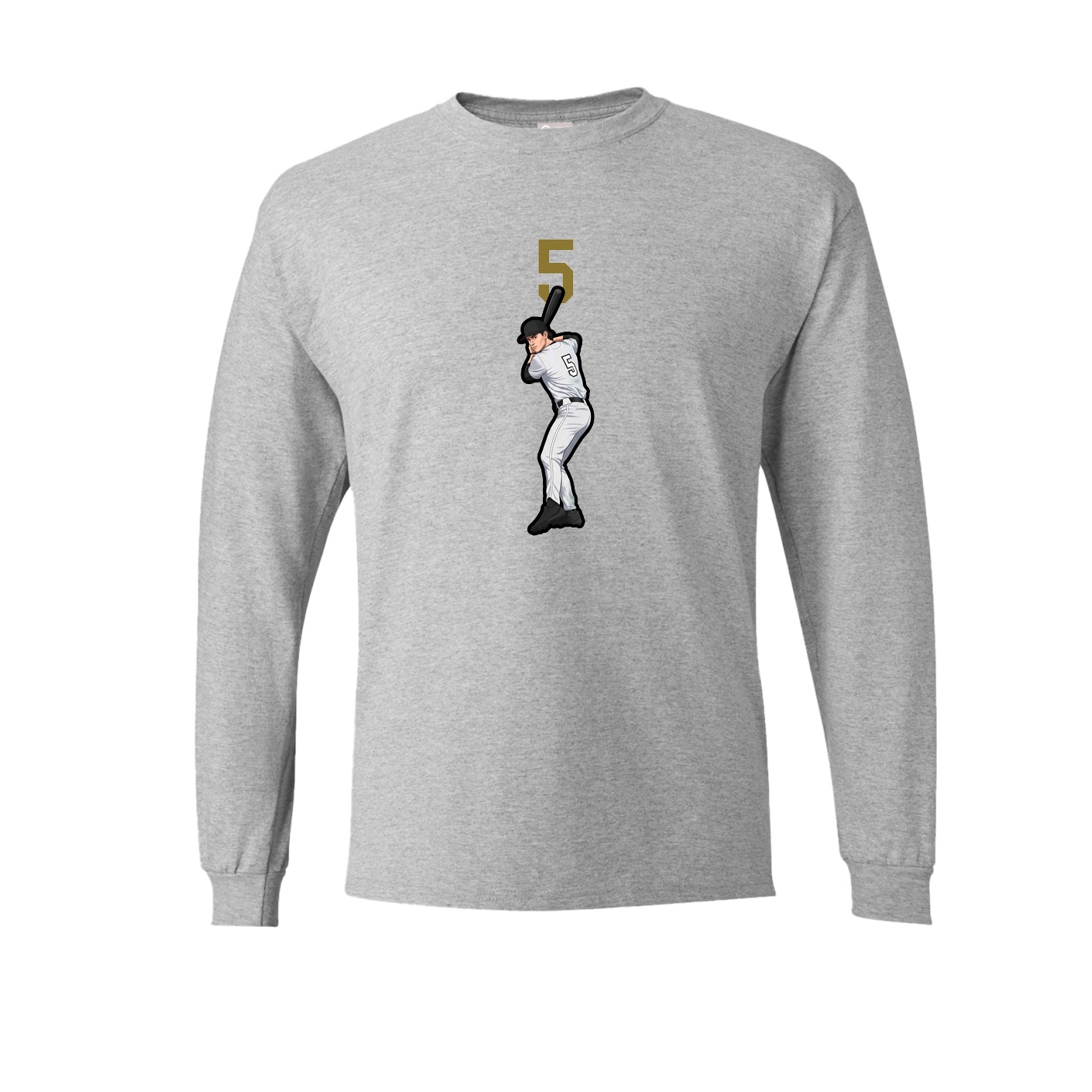 Long Sleeve Tee — Number Top in Grey