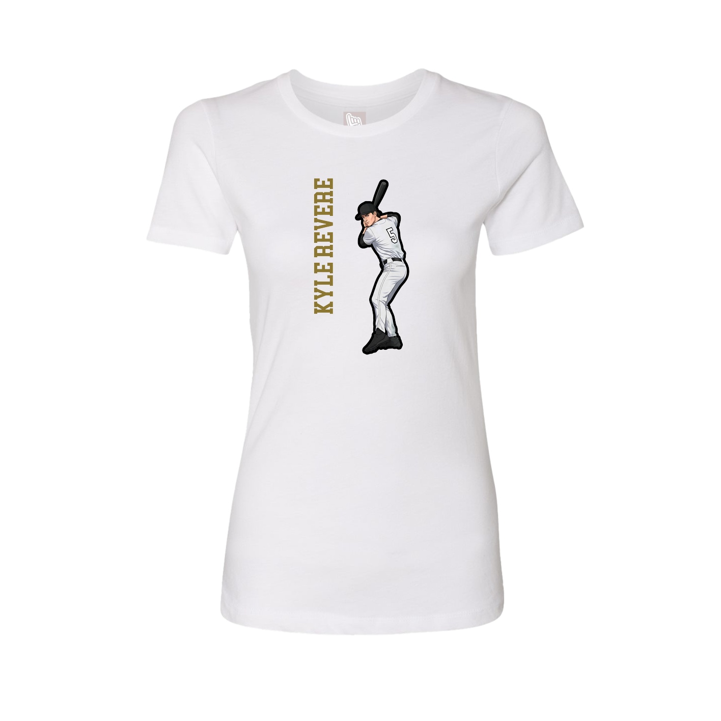 Womens Tee — Name Vertical in White