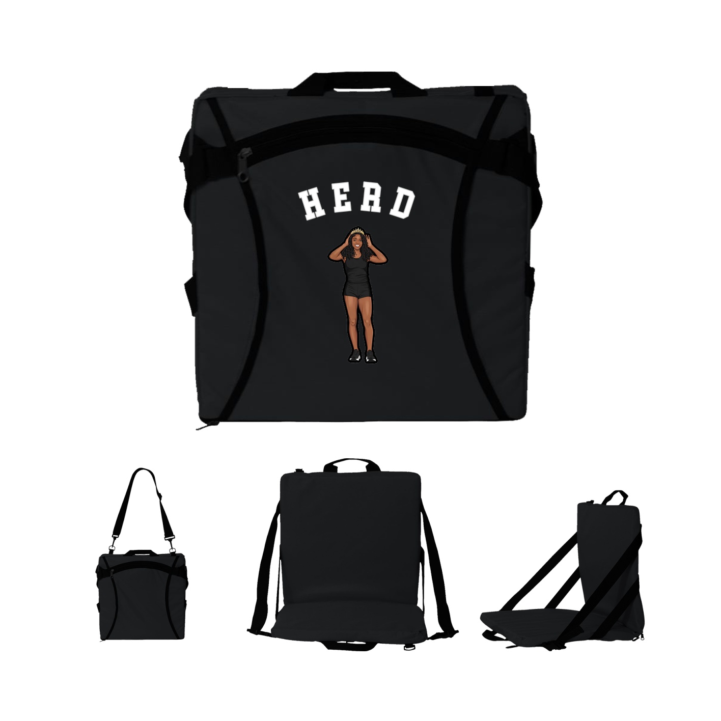 Folding Stadium Seat — Shirsey Arch in Black