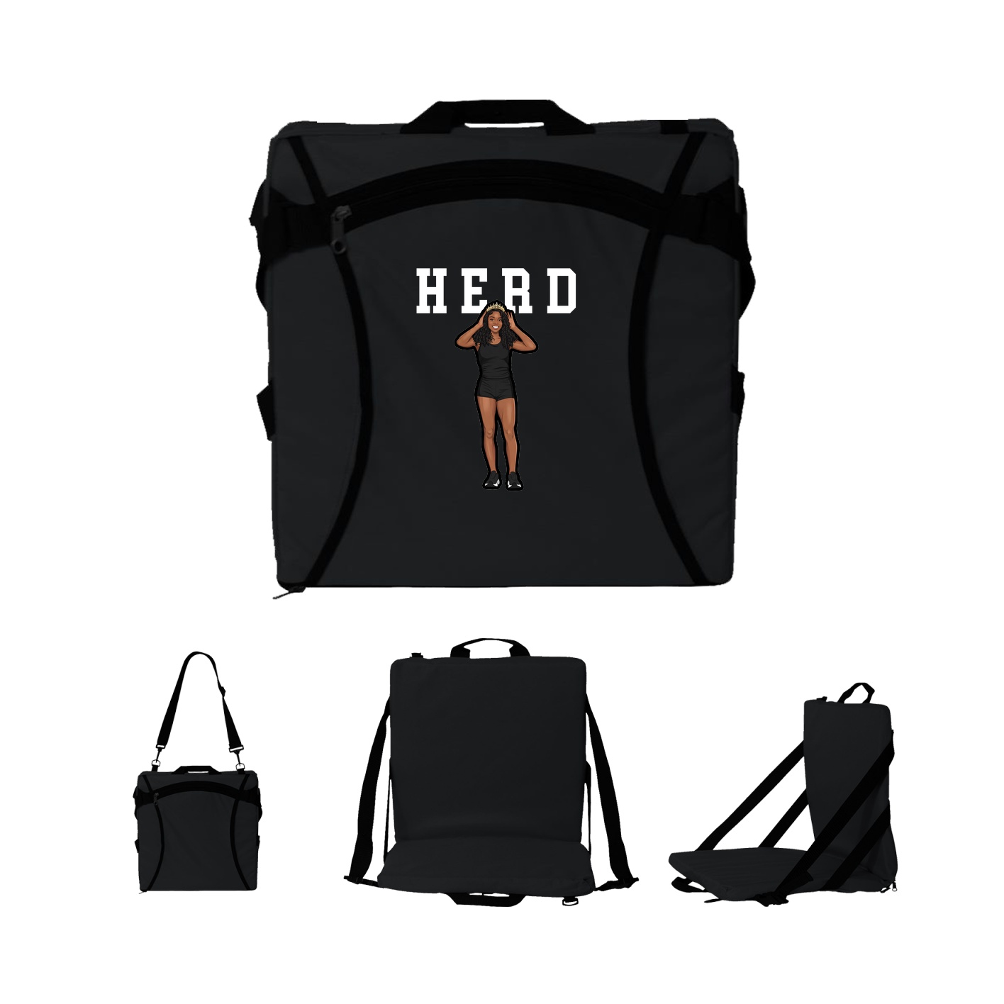 Folding Stadium Seat — Shirsey in Black