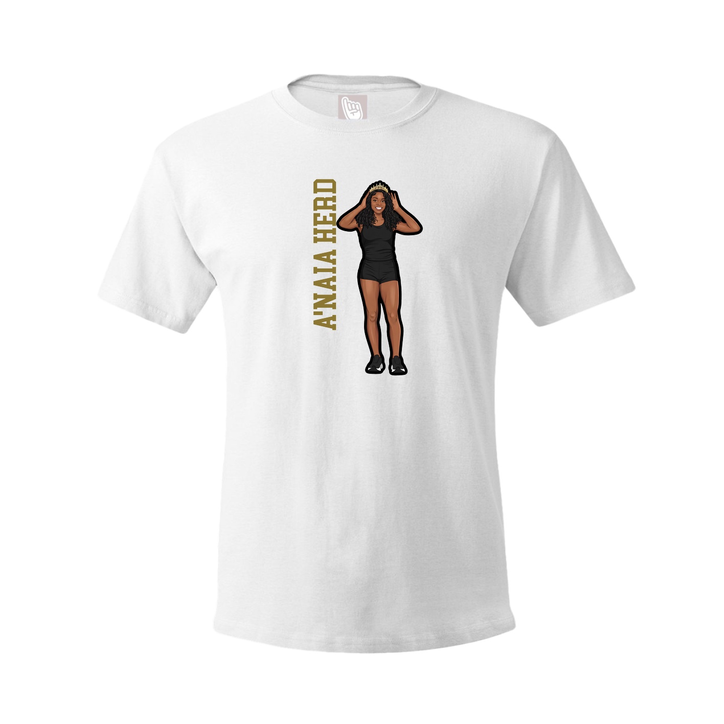 Youth Tee — Name Vertical in White