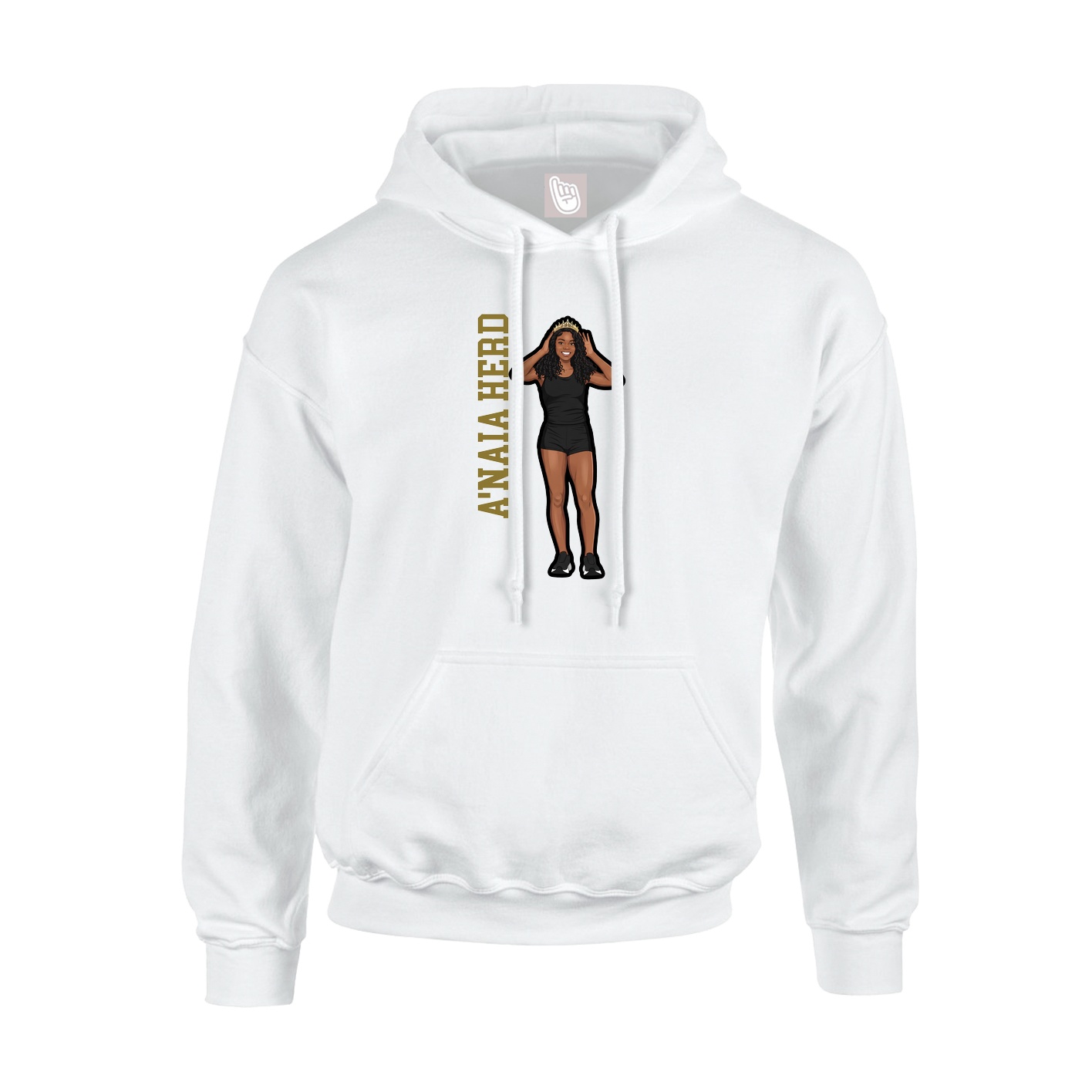Youth Hoodie — Name Vertical in White