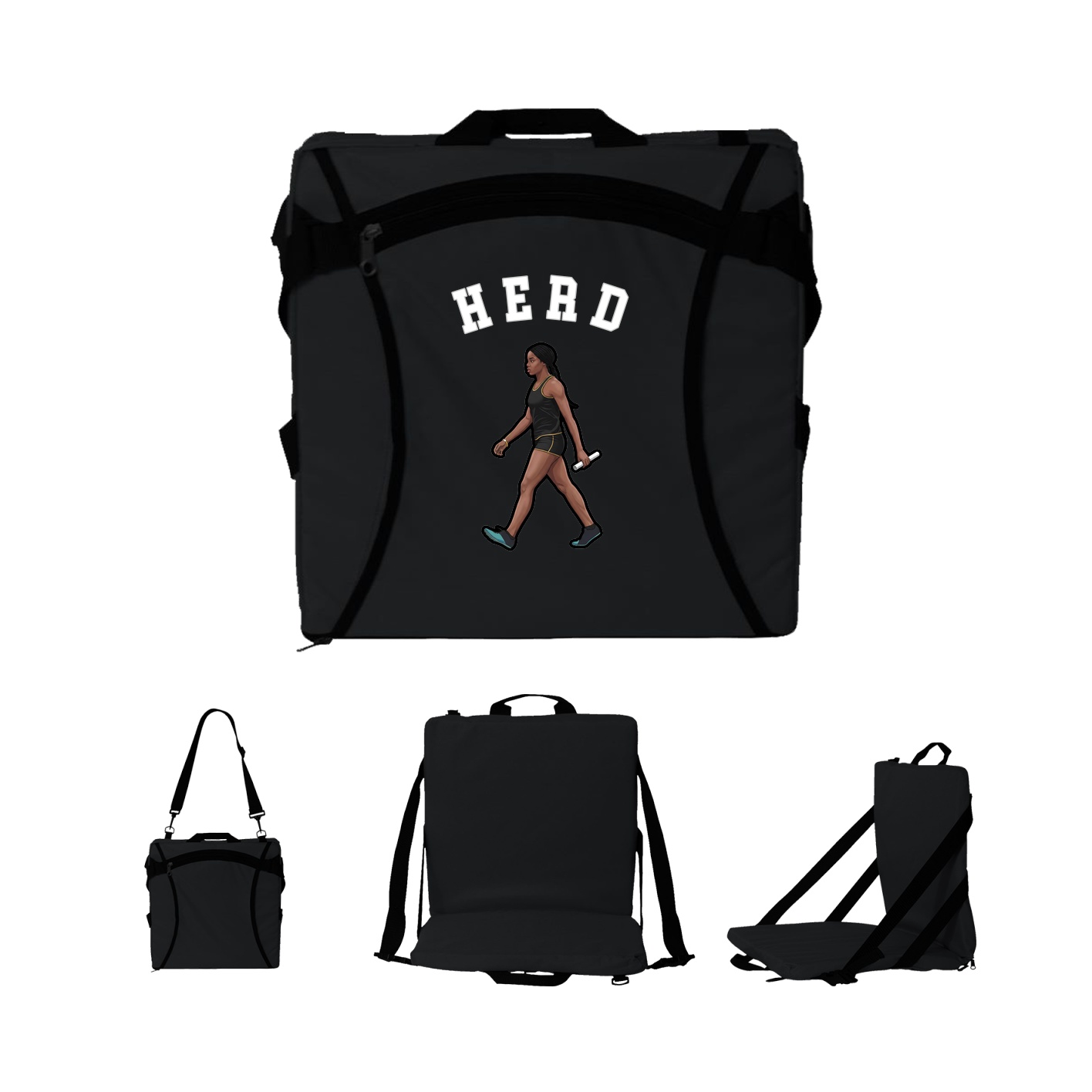 Folding Stadium Seat — Shirsey Arch in Black