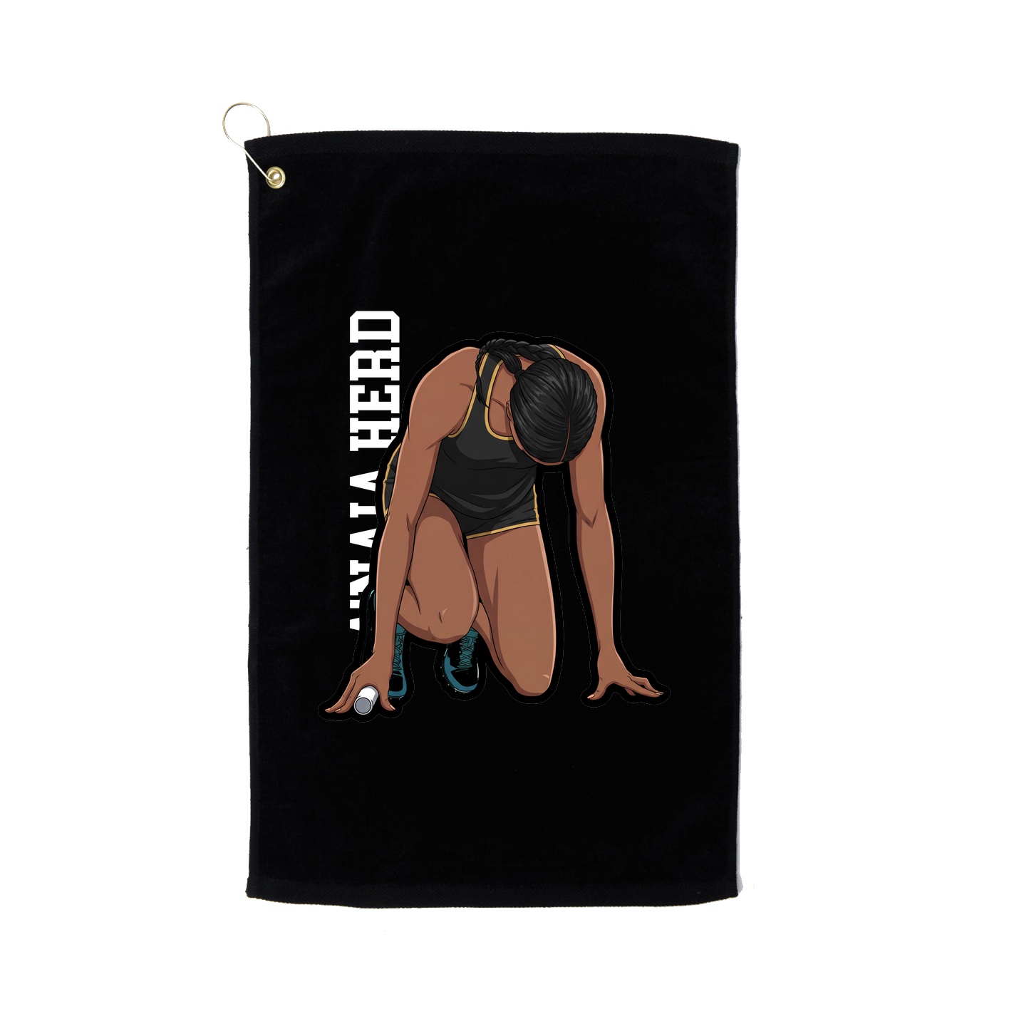 Golf Towel — Name Vertical in Black