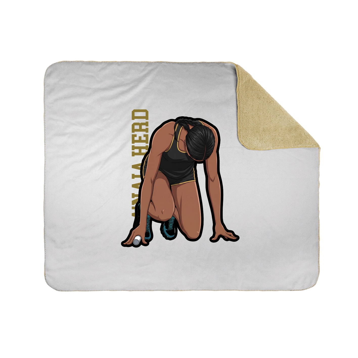 Throw Blanket — Name Vertical in White