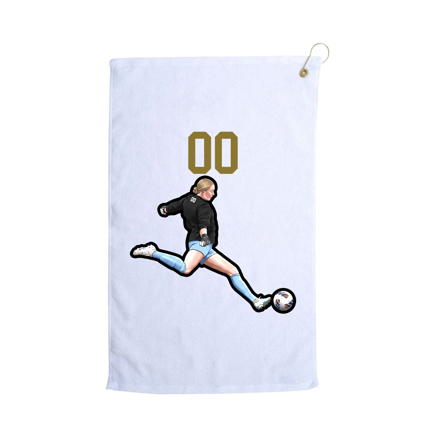 Golf Towel — Number Top in White