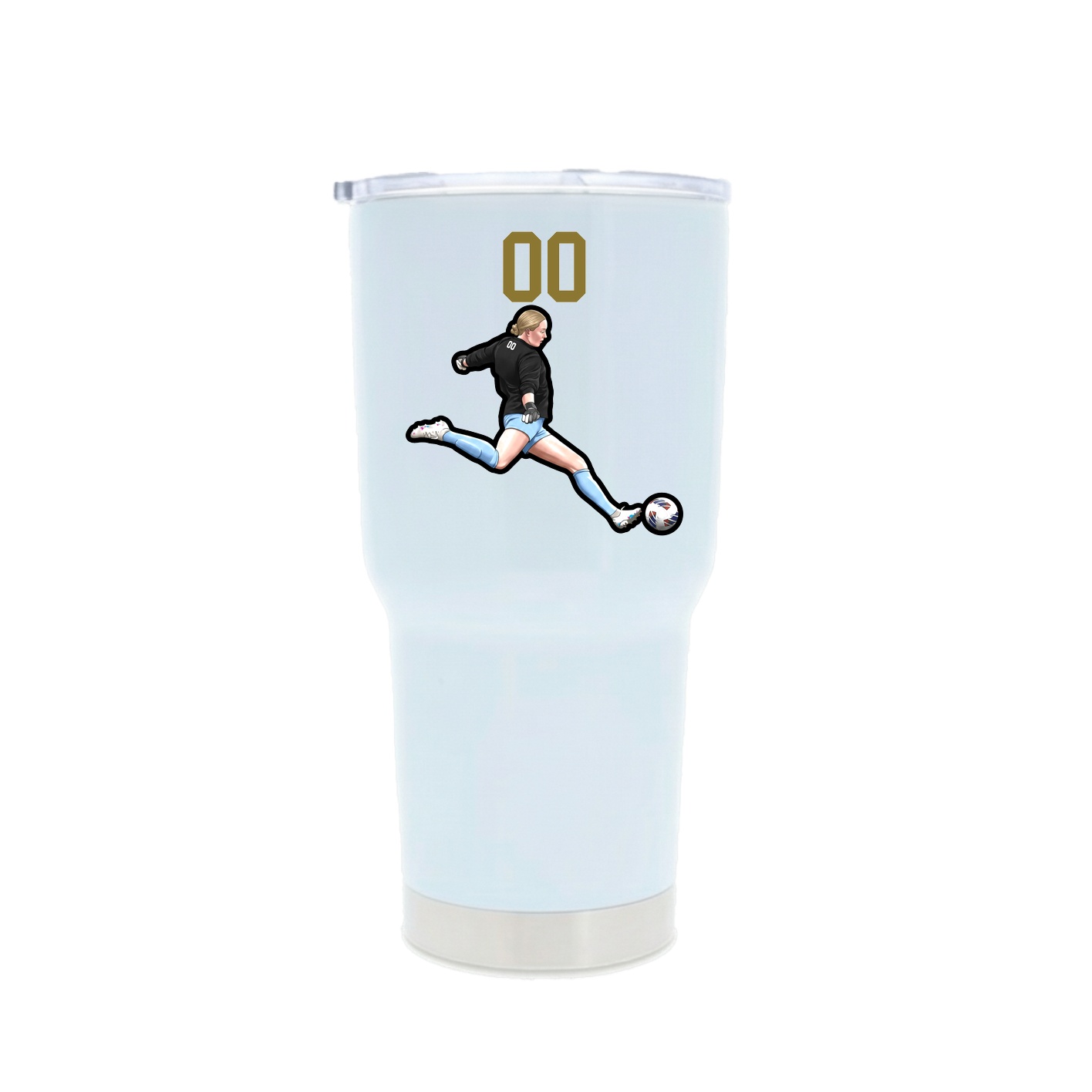 30oz Stainless Steel Tumbler — Number Top in White