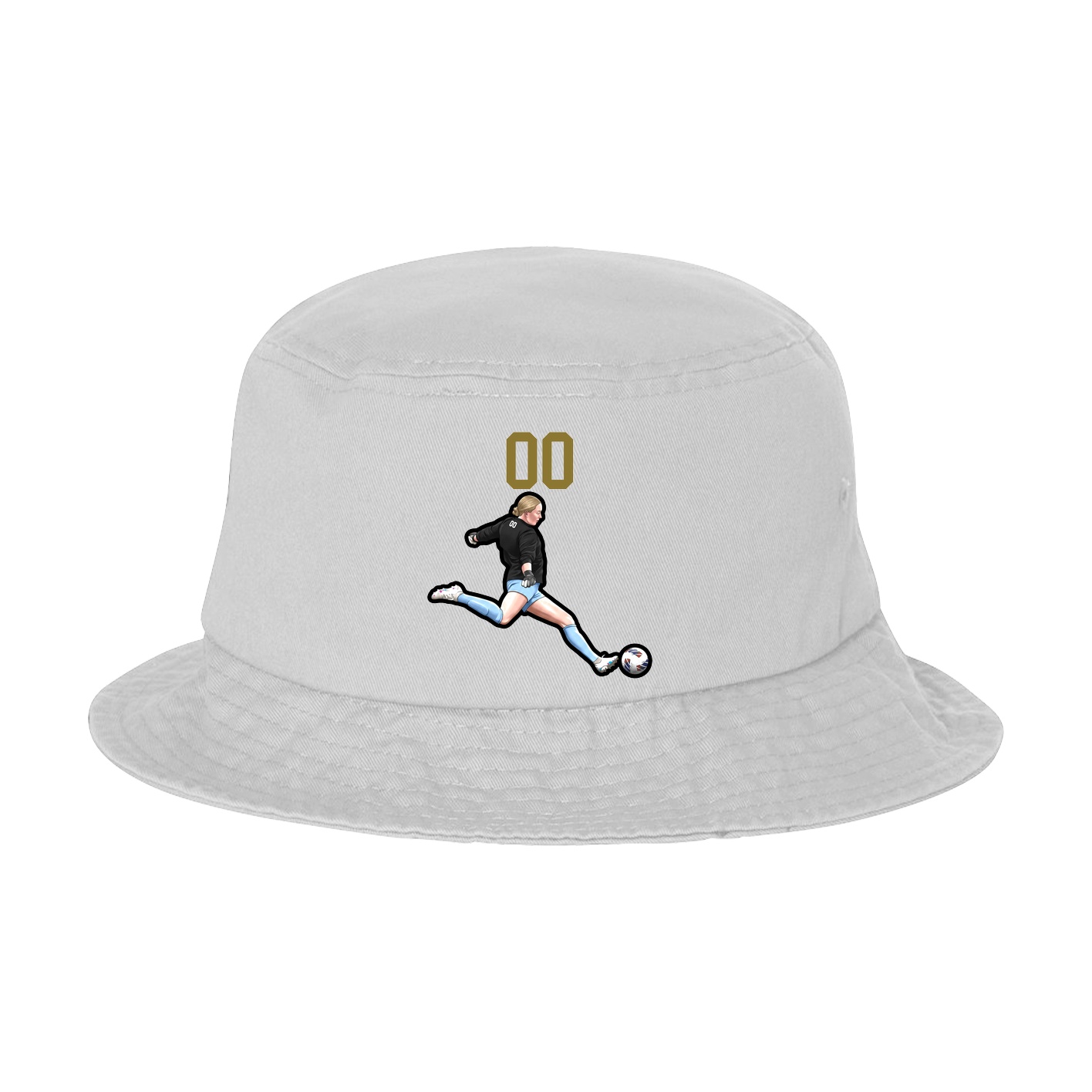 Bucket Cap — Number Top in White