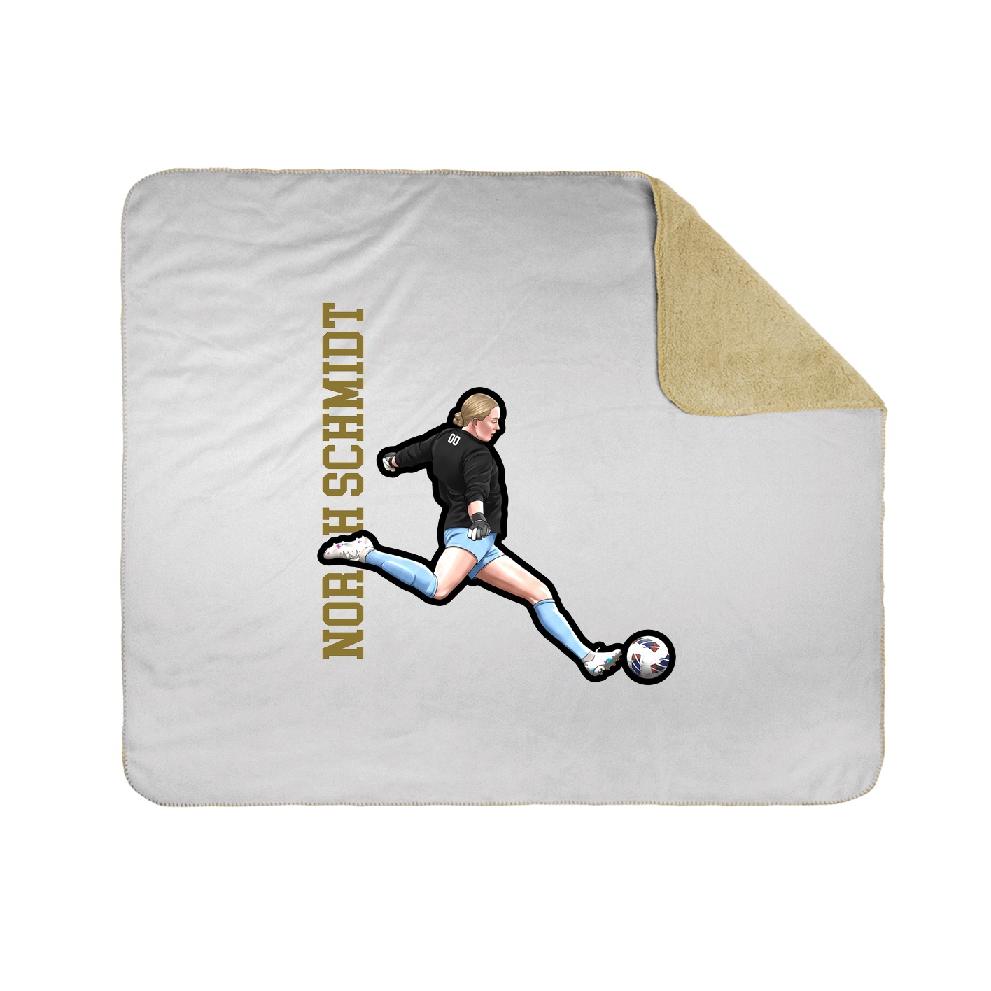 Throw Blanket — Name Vertical in White