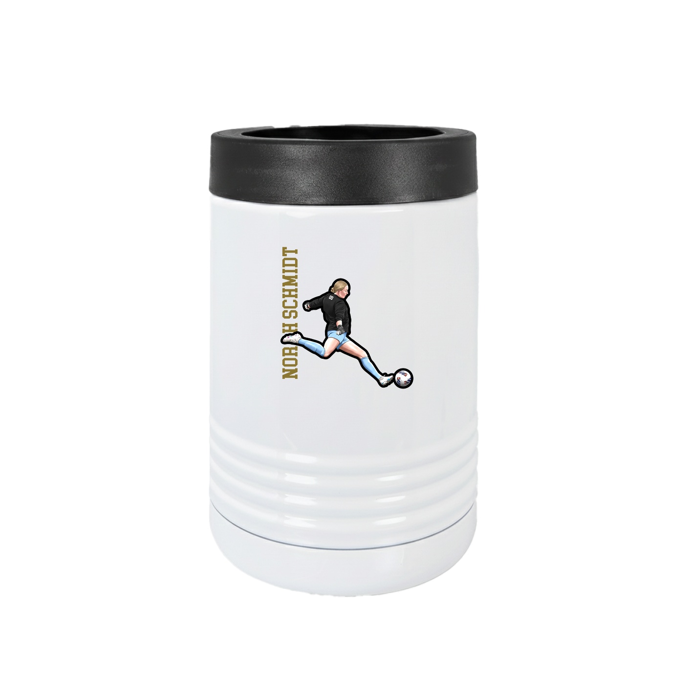Beverage Holder — Name Vertical in White