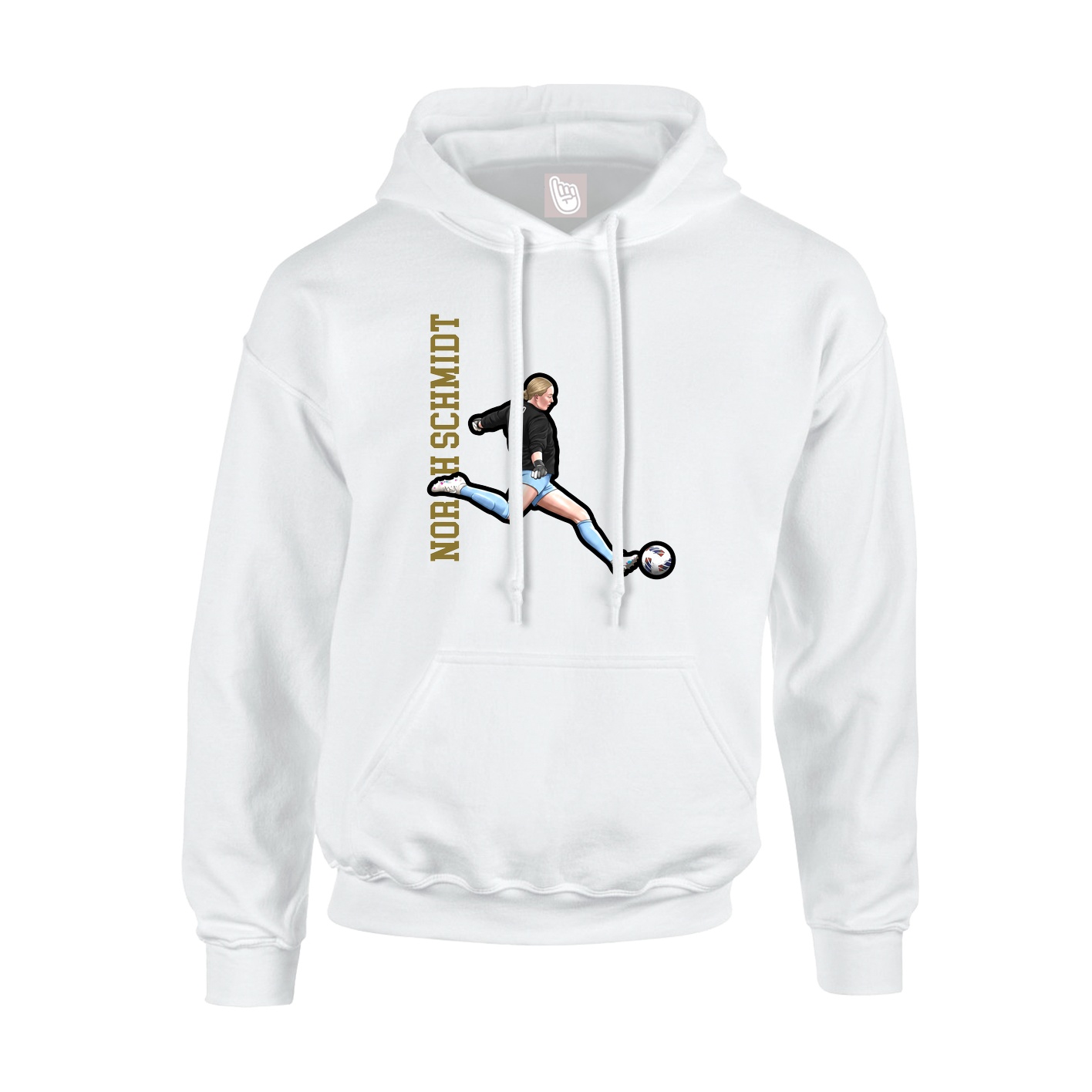 Hoodie — Name Vertical in White