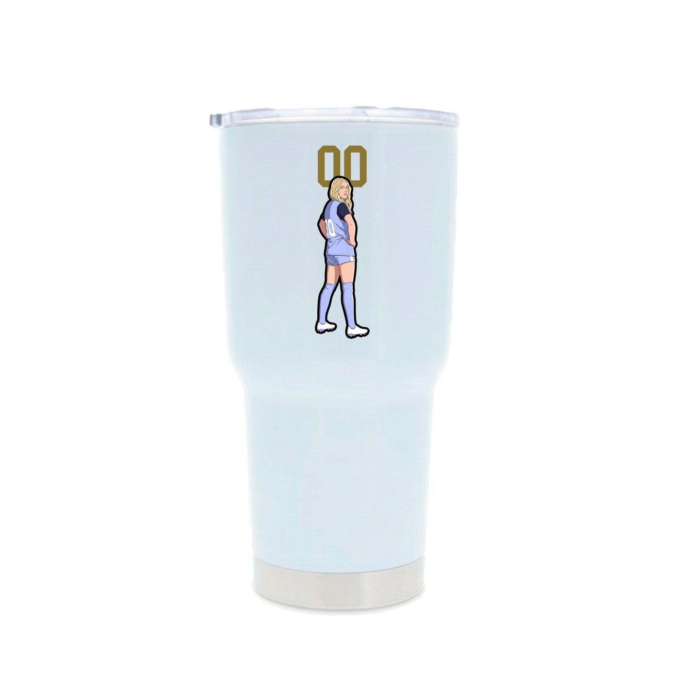 30oz Stainless Steel Tumbler — Number Top in White