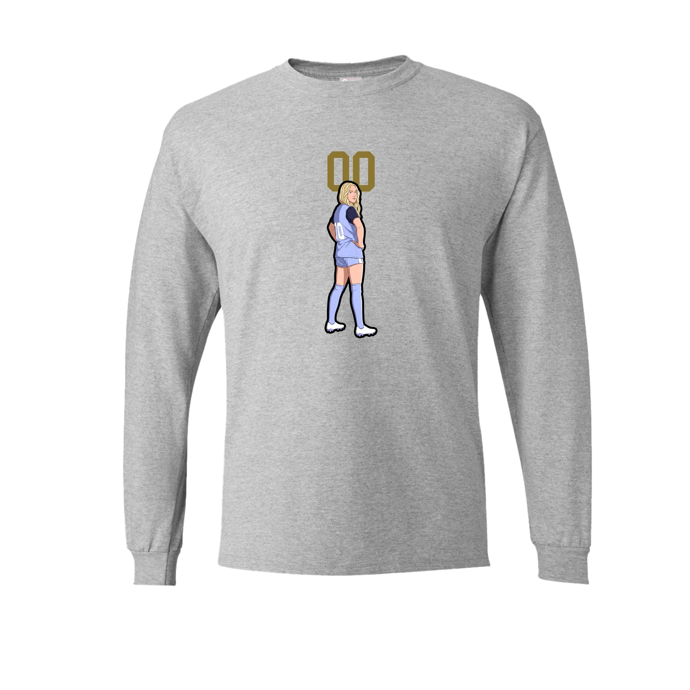 Long Sleeve Tee — Number Top in Grey