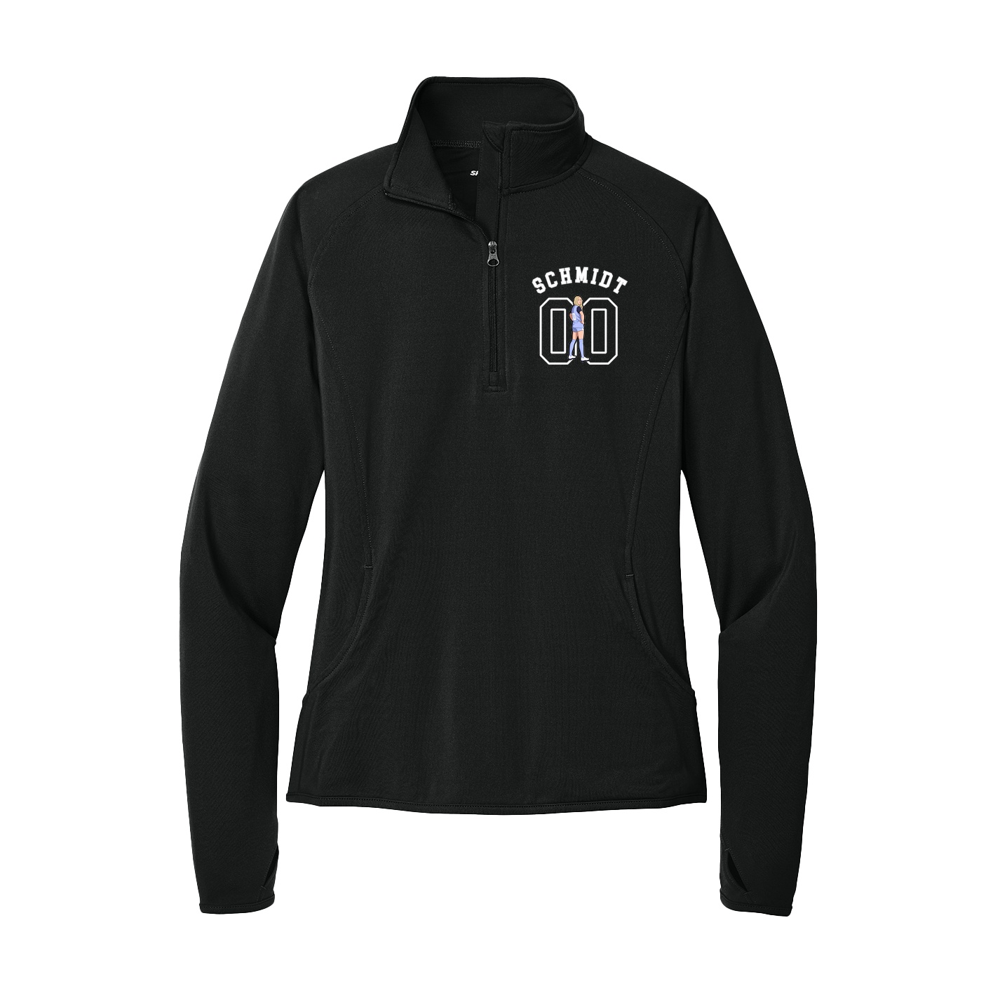Women's Q-Zip Pullover — Shirsey Arch in Black